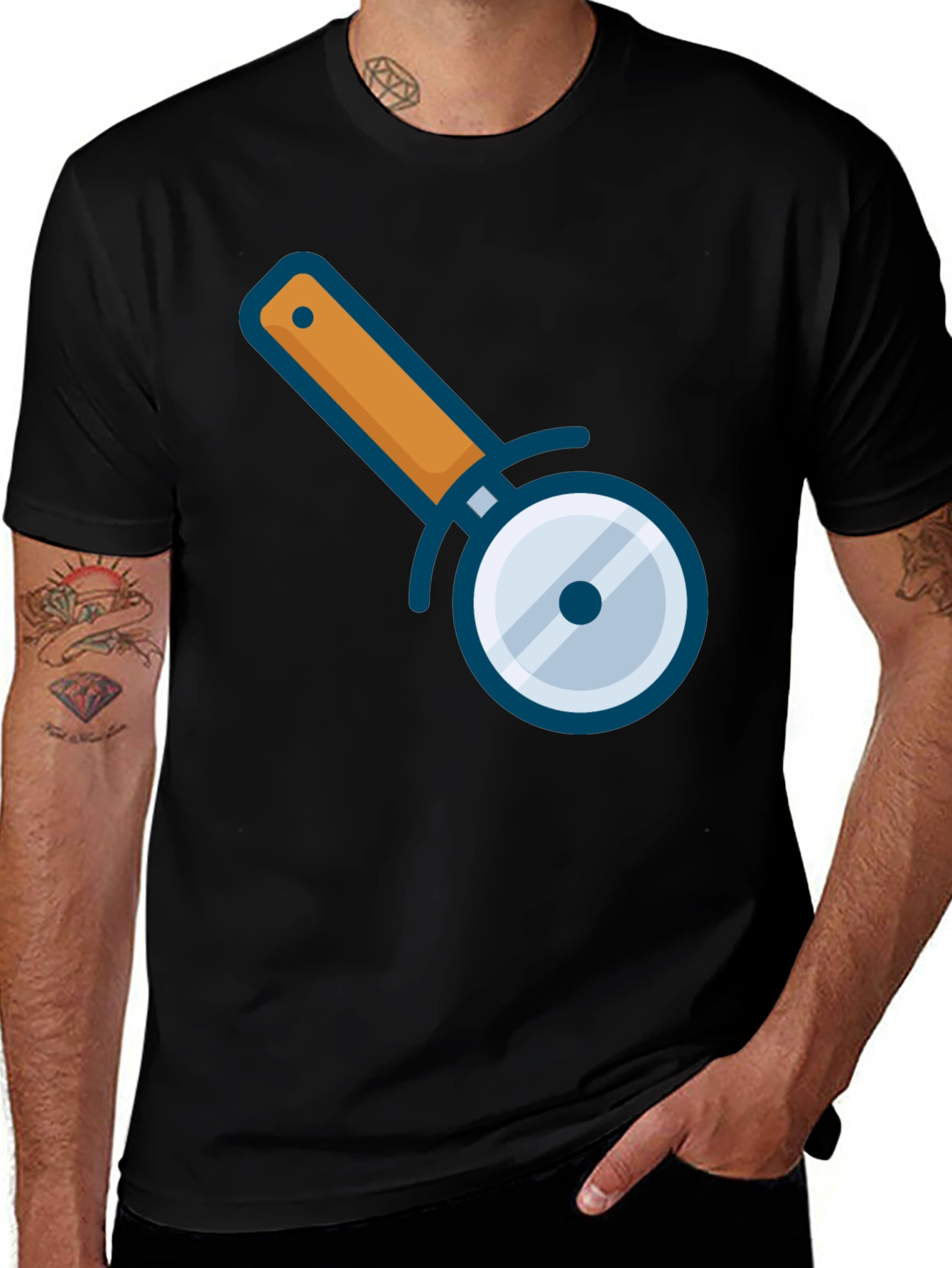 Variant 17 of Pizza Cutter Graphic T-Shirt