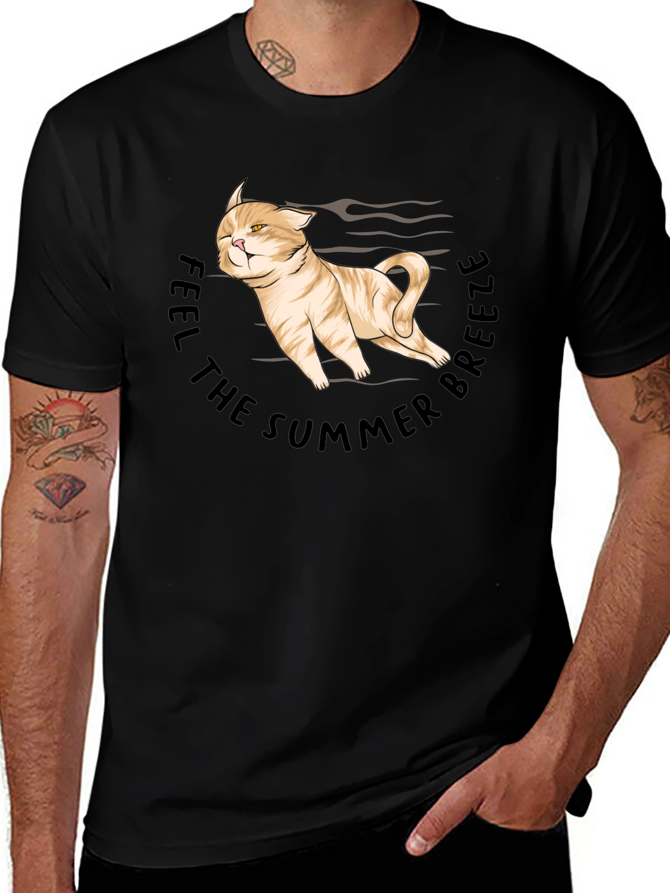 Variant 6 of Summer Breeze Cat Graphic T-Shirt