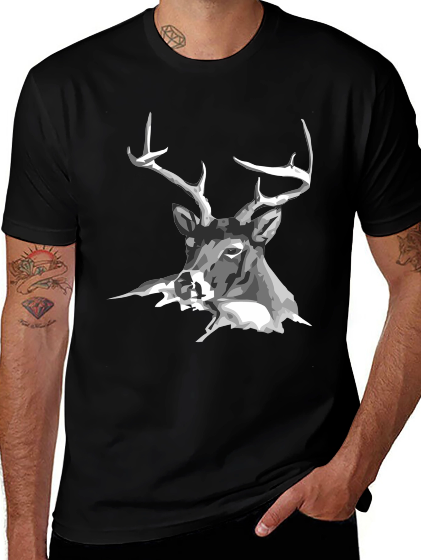 Variant 16 of Black Deer Graphic Tee - Men's Casual T-Shirt