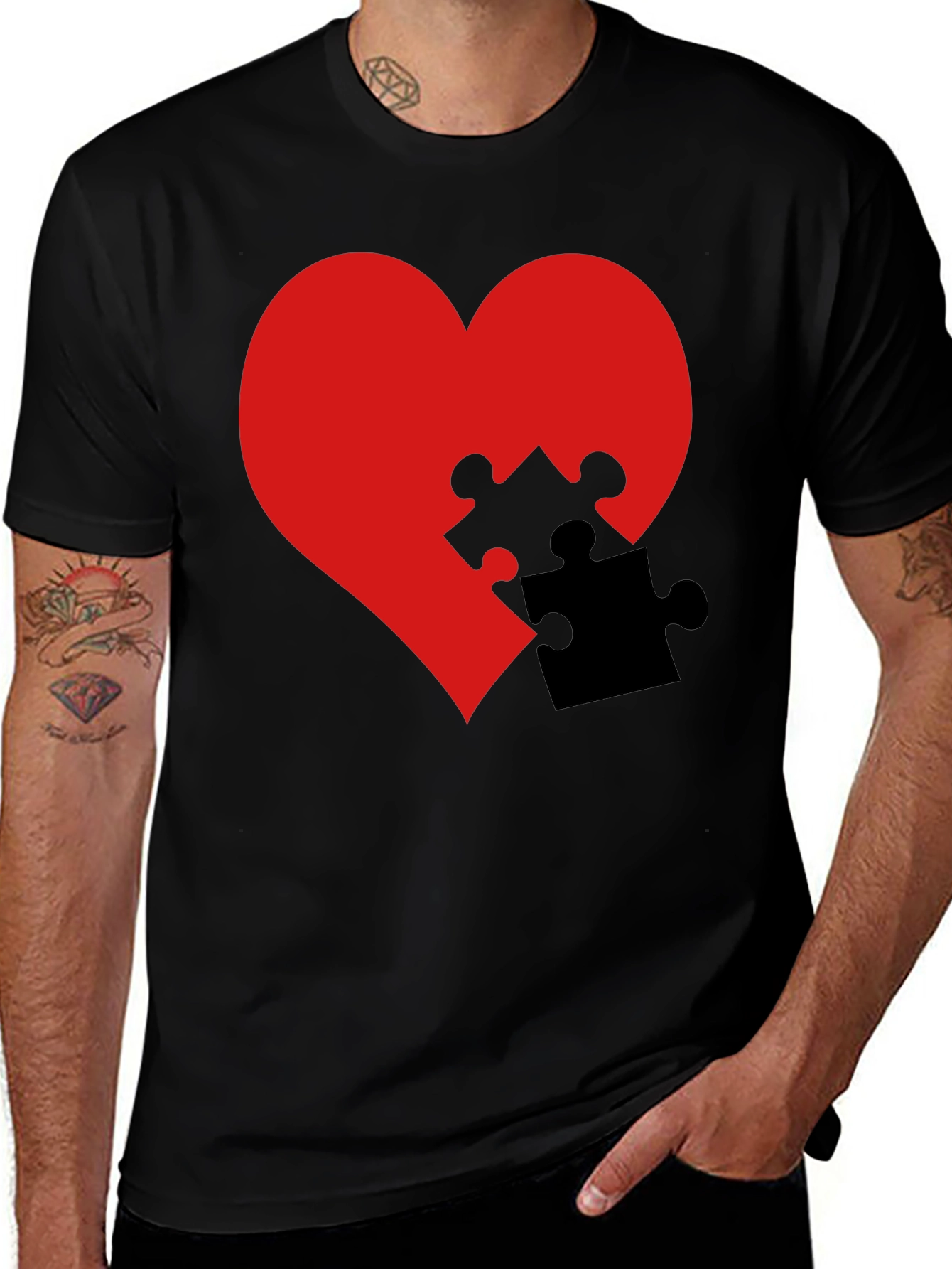 Variant 23 of Heart Puzzle Piece Graphic Tee