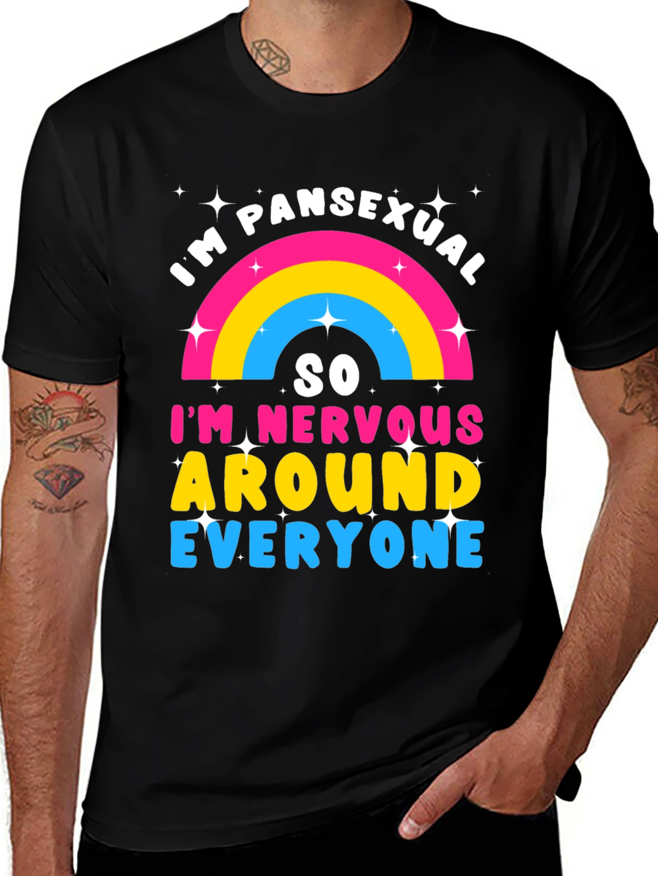 Variant 24 of Pansexual Pride T-Shirt - Nervous Around Everyone!