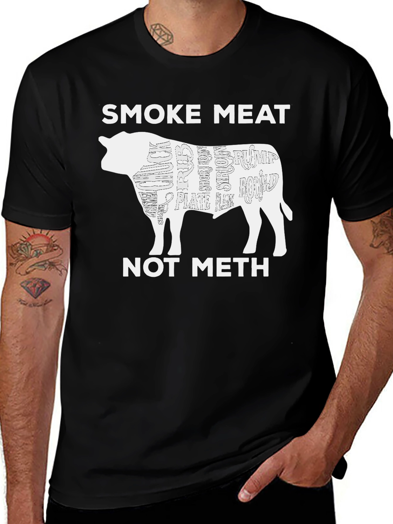 Variant 9 of Smoke Meat Not Meth T-Shirt, Funny BBQ Shirt