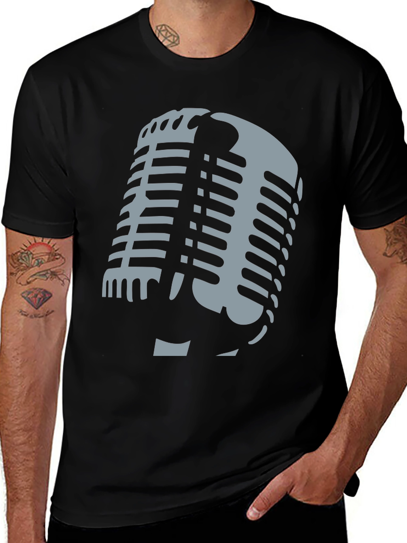 Variant 20 of Retro Microphone Graphic T-Shirt - Classic Style