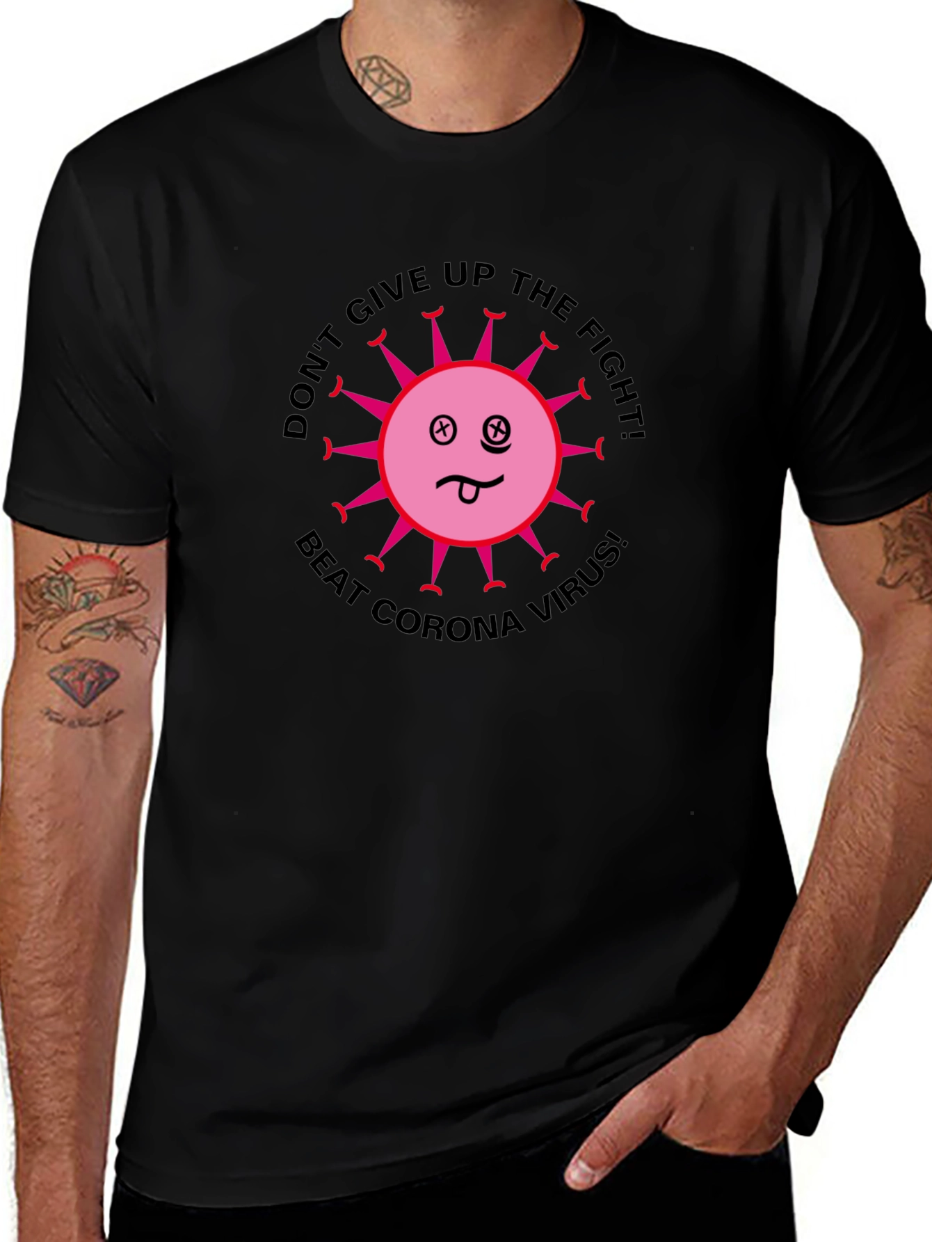 Variant 12 of Funny Beat Corona Virus Graphic T-Shirt