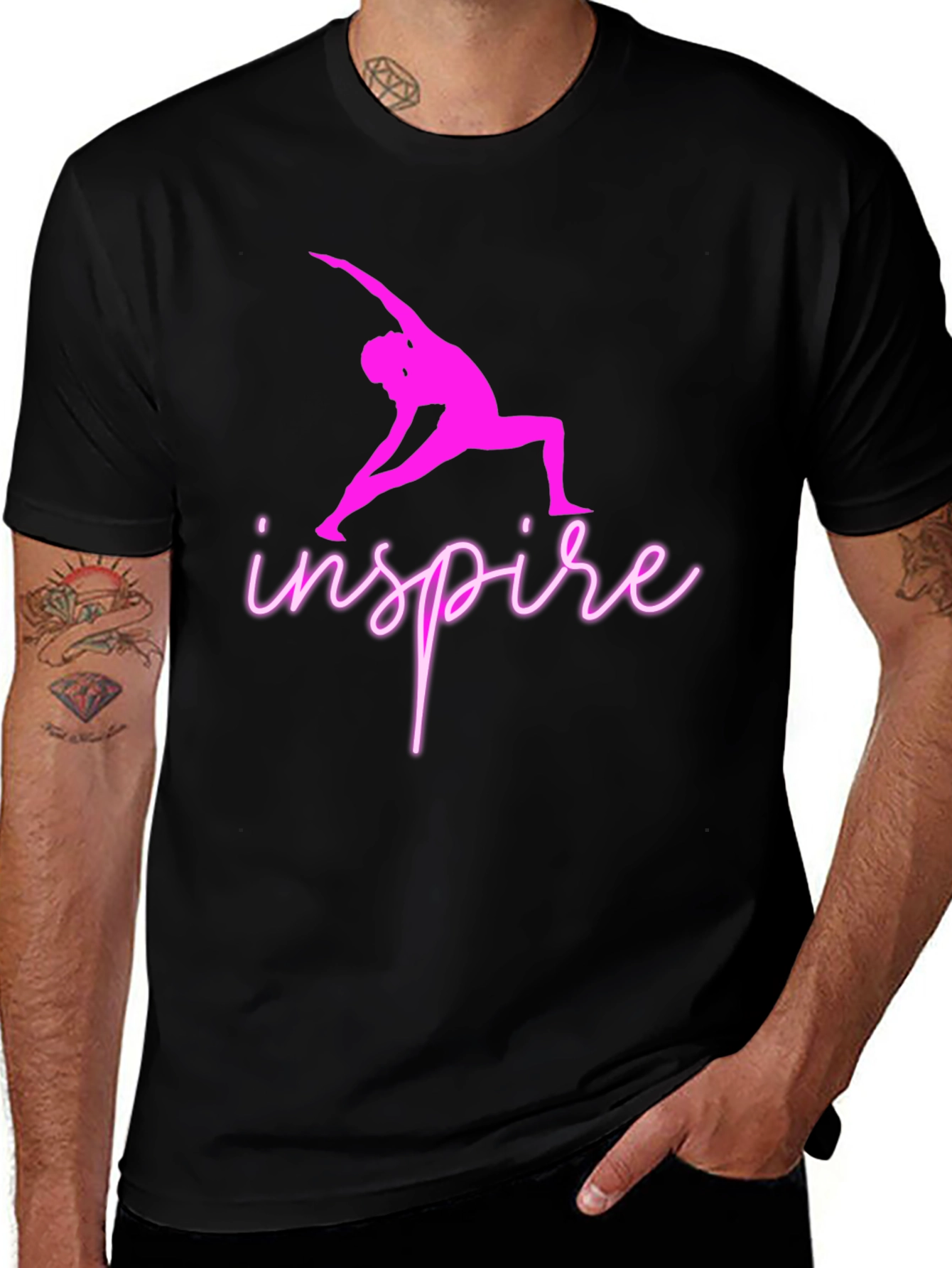 Variant 30 of Inspire Yoga Pose Graphic Tee - Black