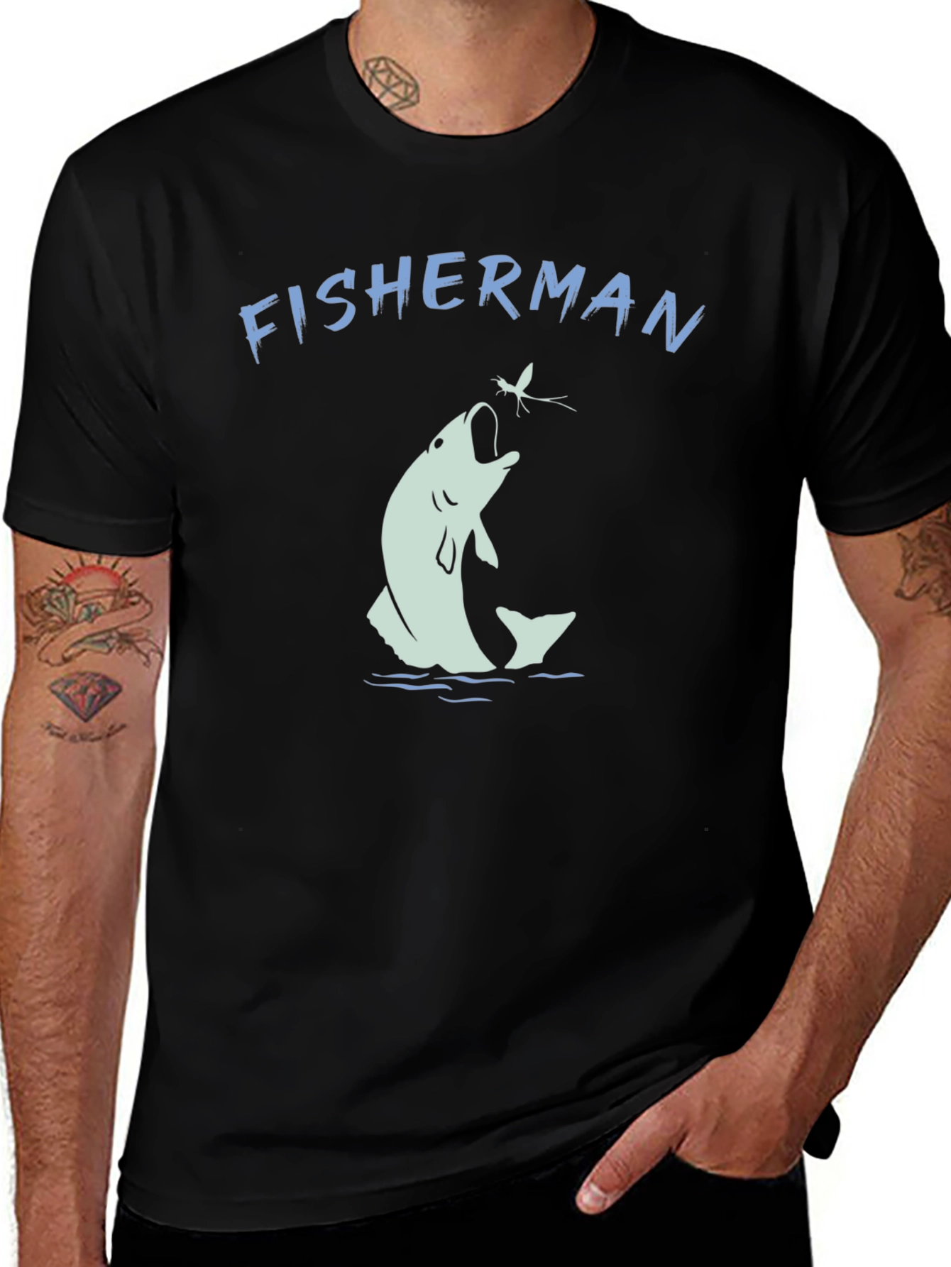 Variant 21 of Fisherman T-Shirt - Fish Graphic Tee