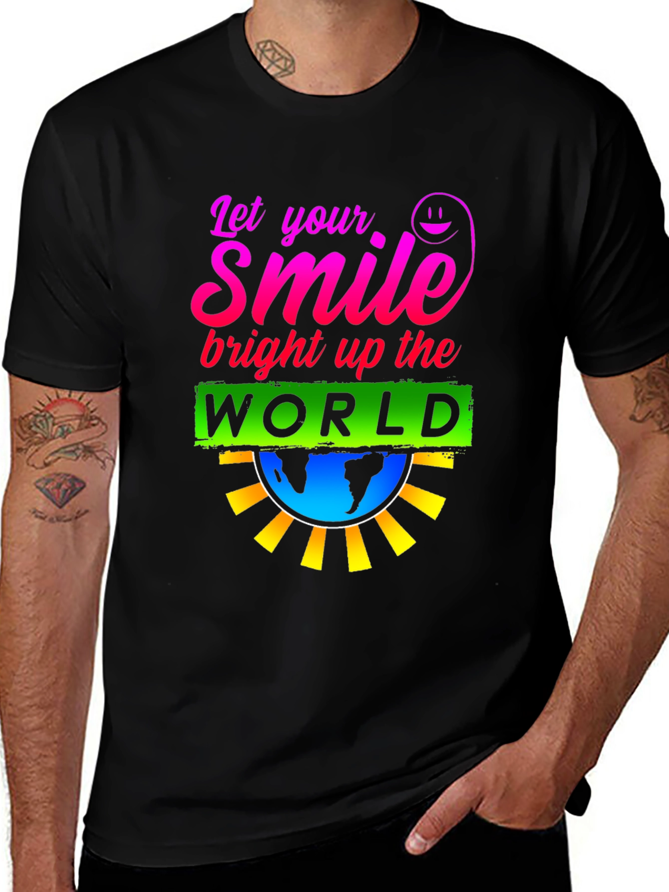 Variant 12 of Smile World Graphic T-Shirt - Brighten Your Day