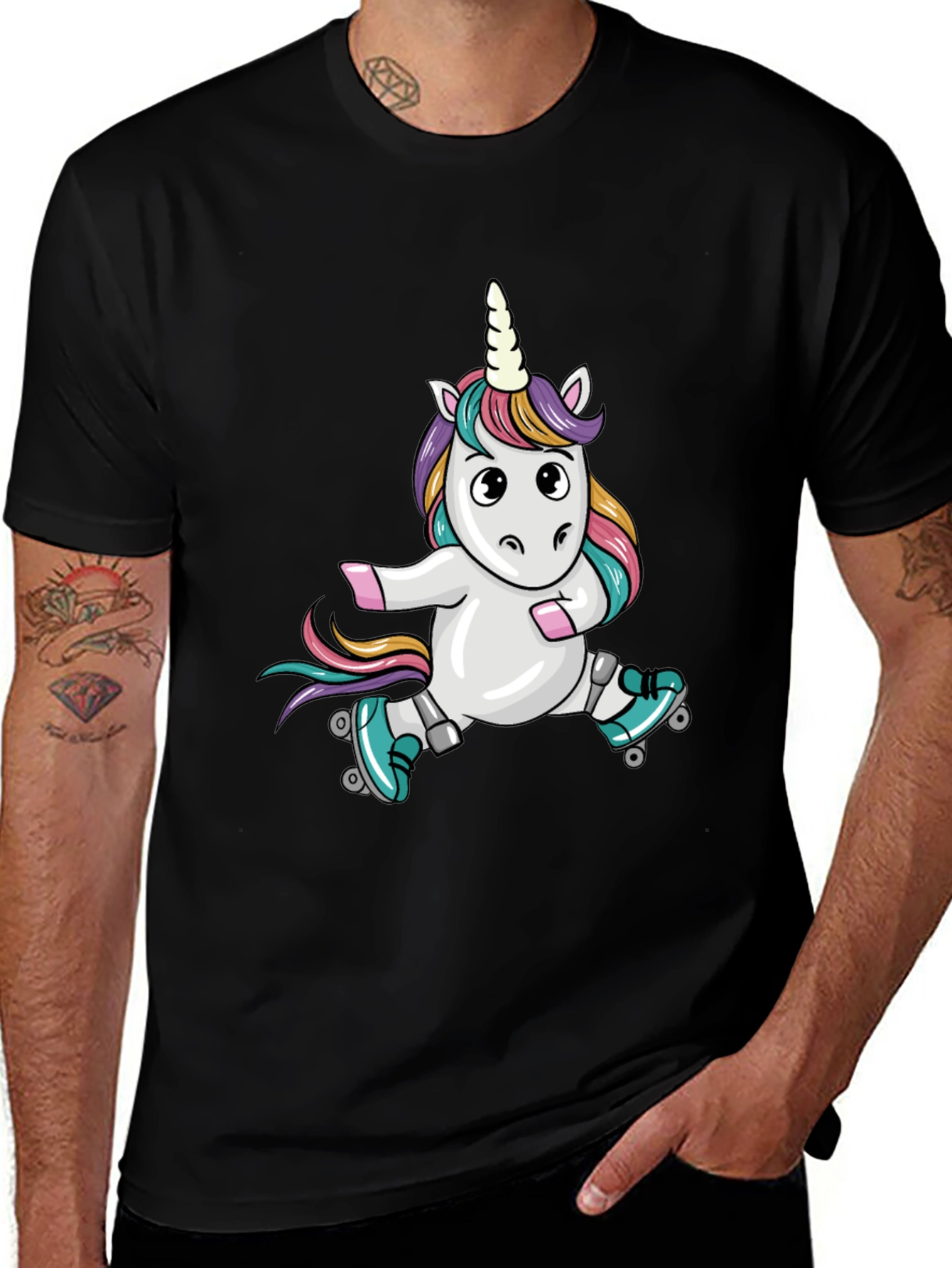 Variant 21 of Unicorn Roller Skate Graphic Tee - Stylish & Fun