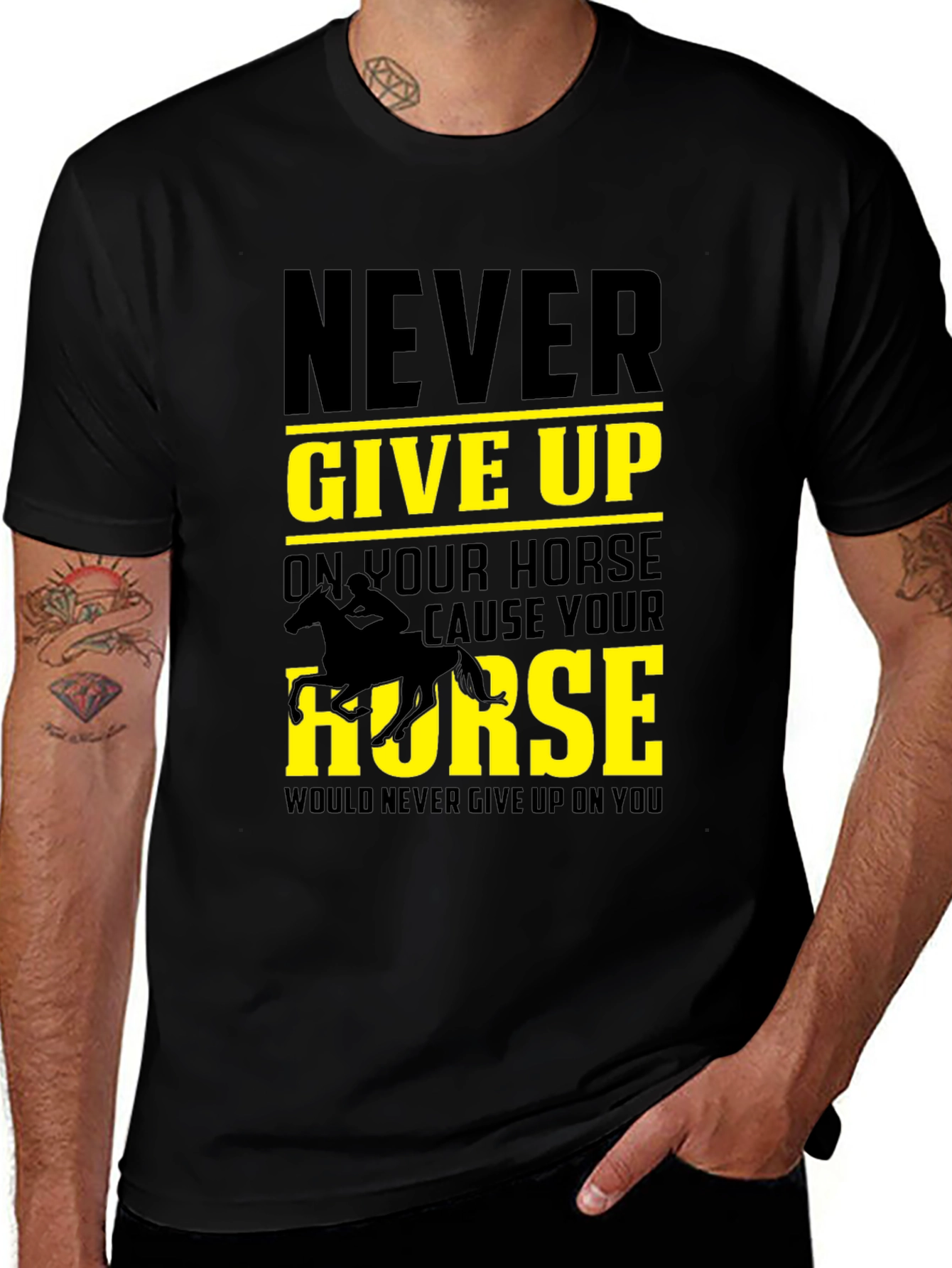 Never Give Up Horse T-Shirt