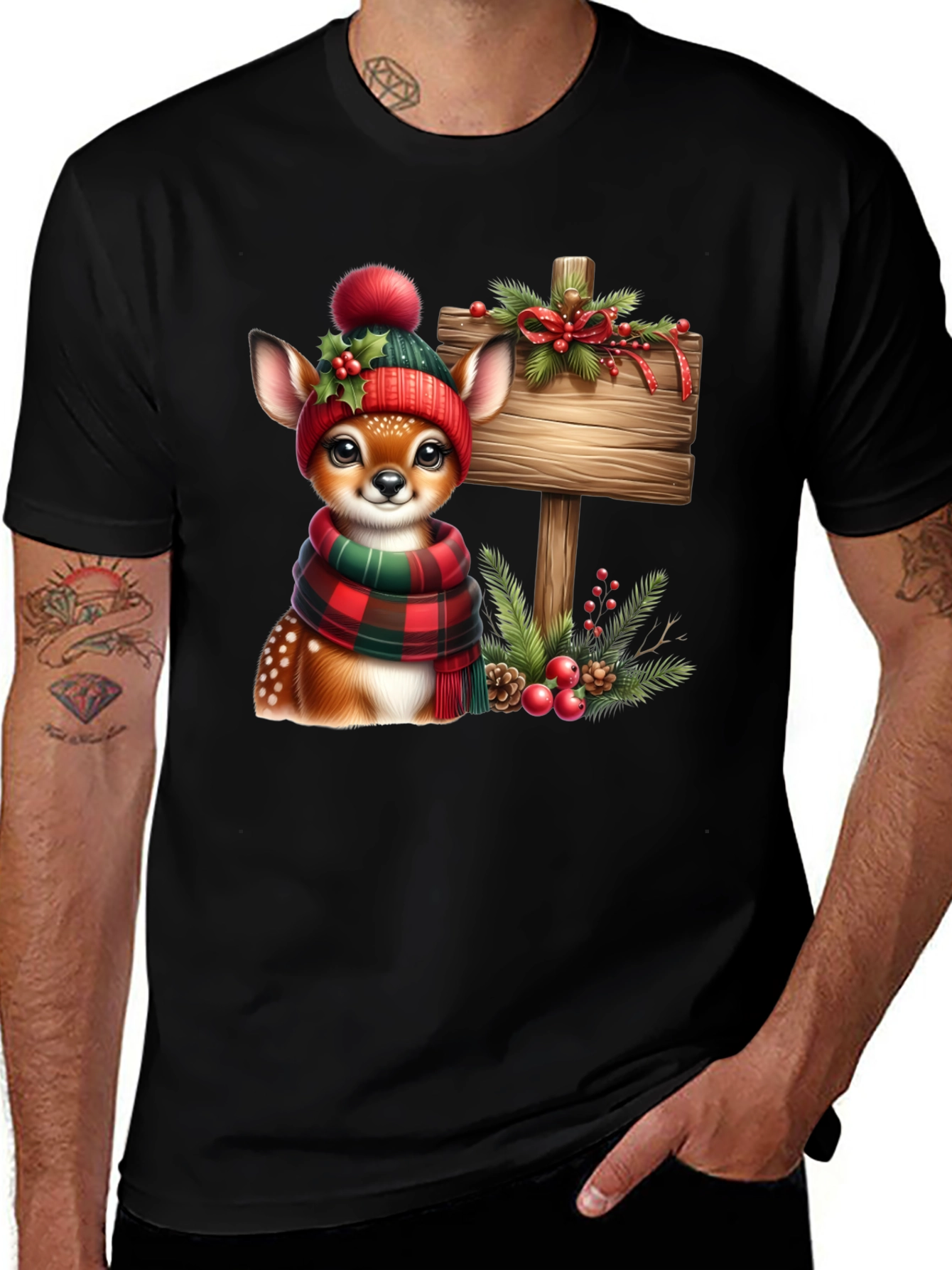 Variant 9 of Festive Deer Christmas T-Shirt