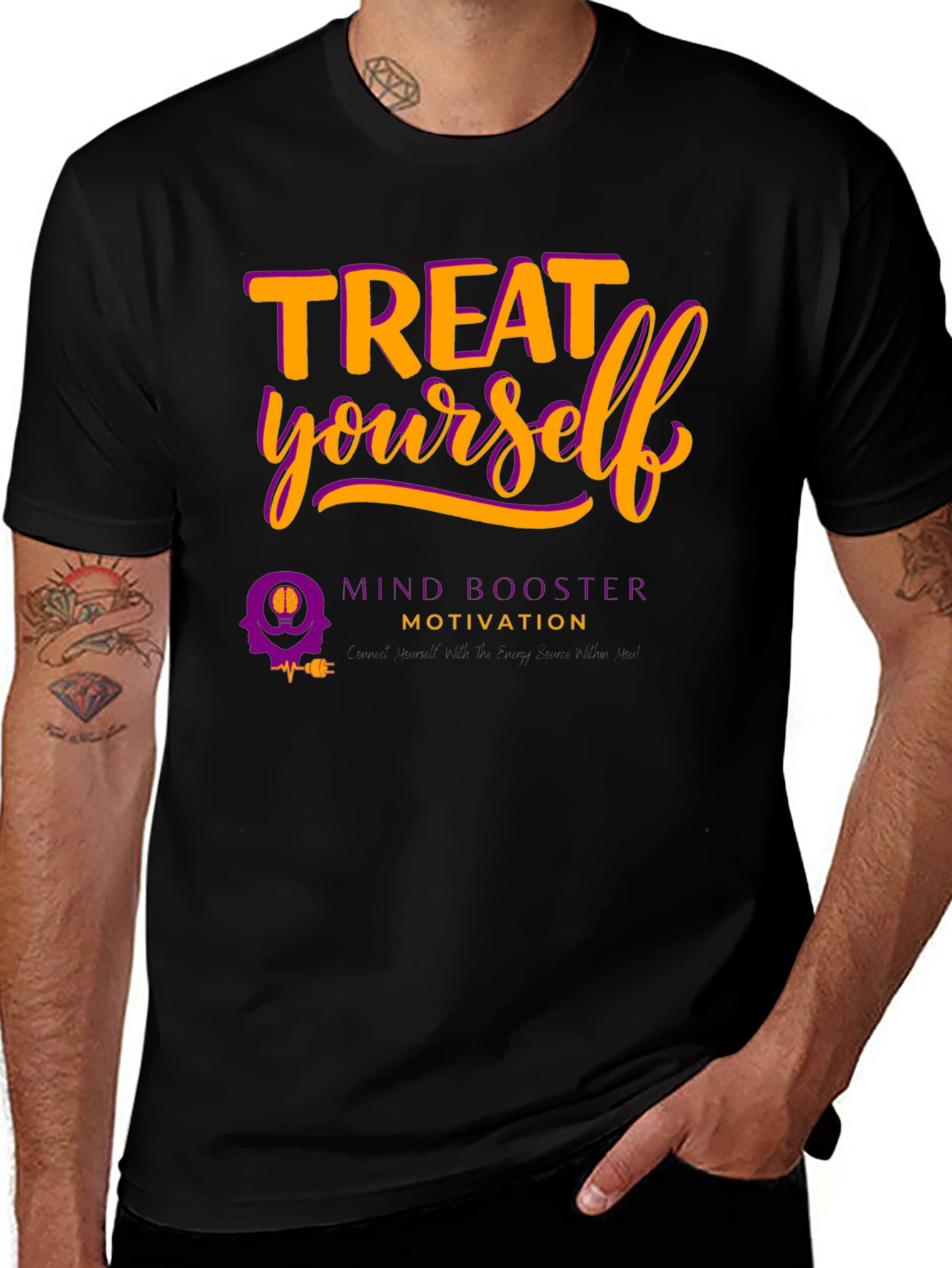 Treat Yourself Mind Booster Motivation Black T-Shirt