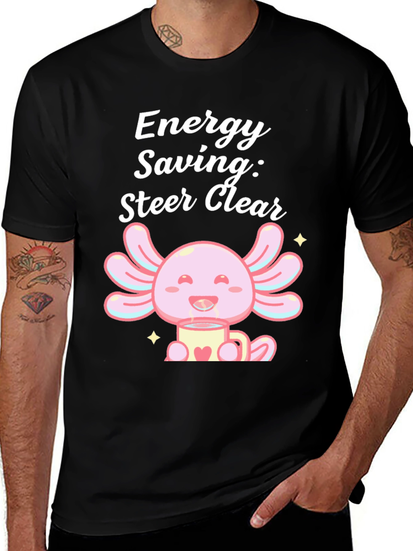 Energy Saving Axolotl Black T-Shirt