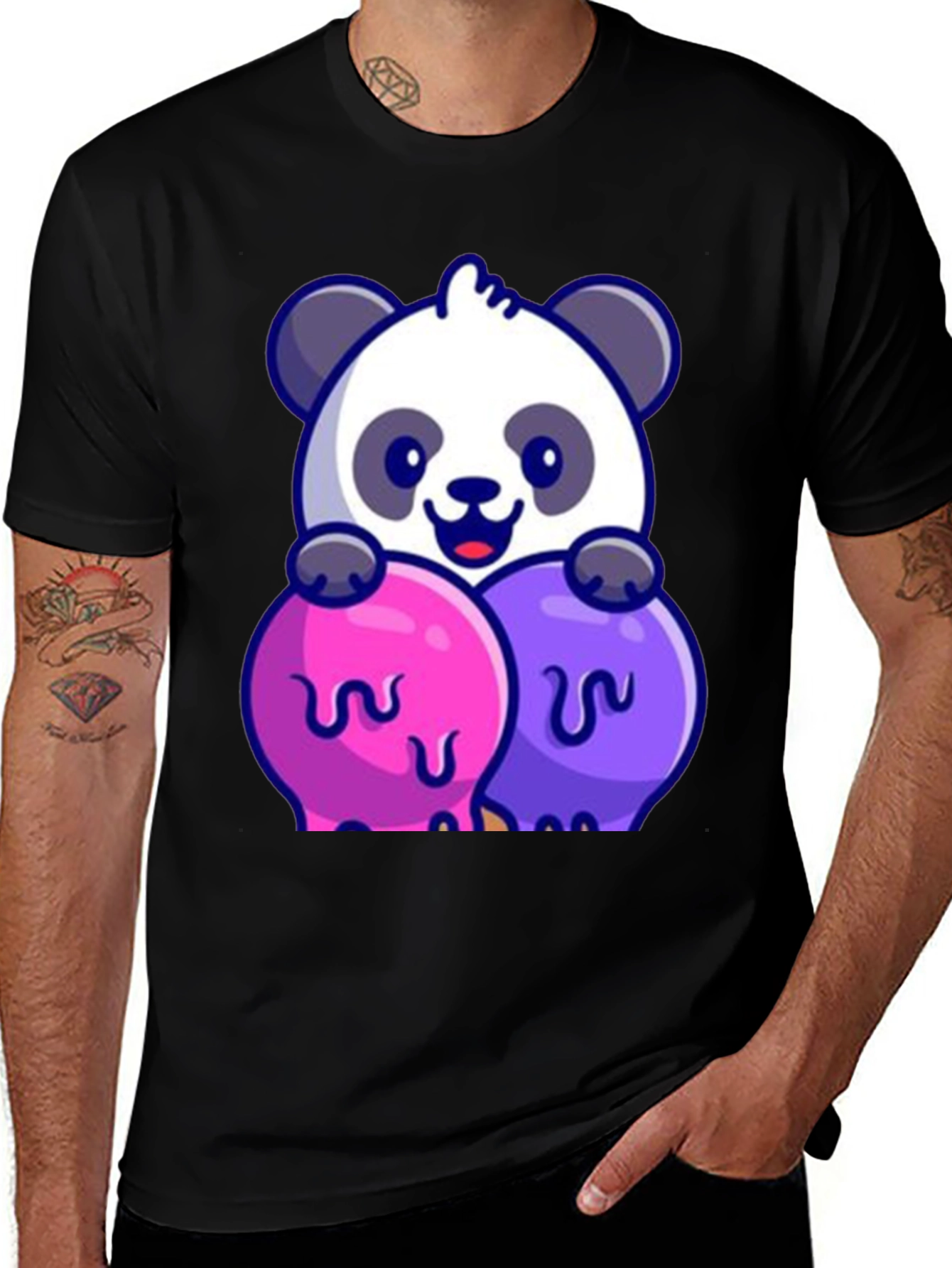 Variant 22 of Cute Panda Hugging Ice Cream T-Shirt