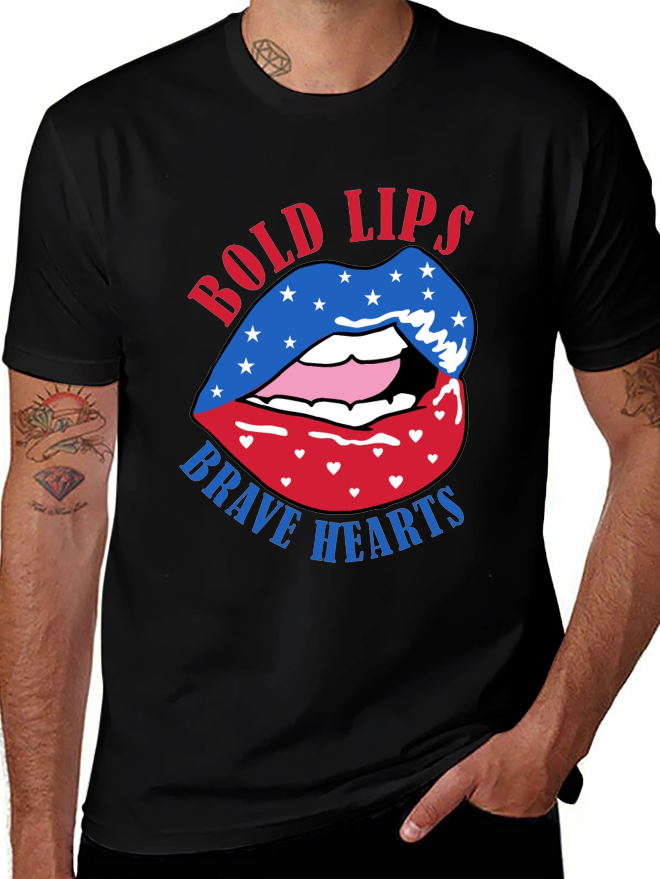 Variant 11 of Bold Lips Brave Hearts Patriotic T-Shirt