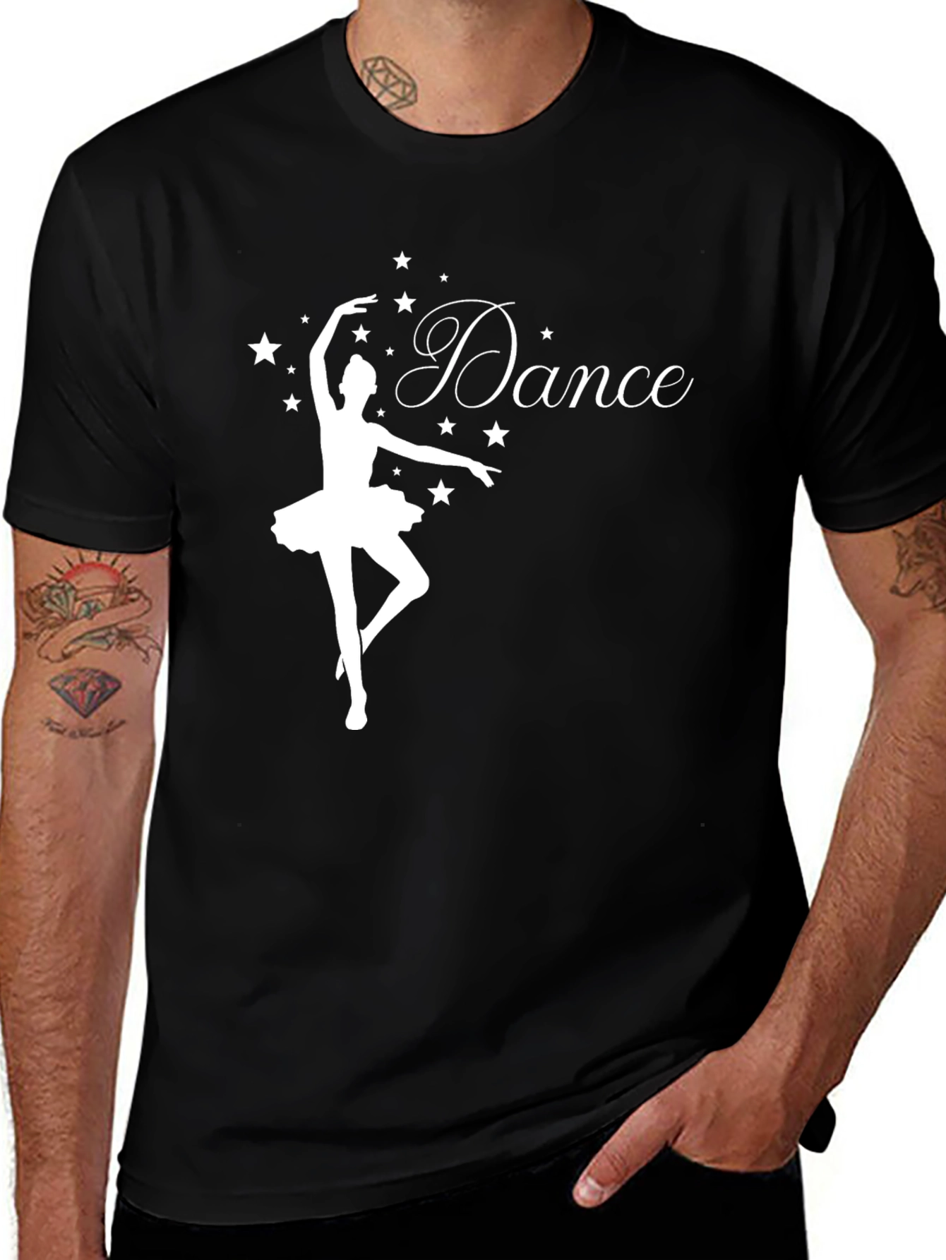 Variant 5 of Dance Ballerina T-Shirt - Black Cotton Tee