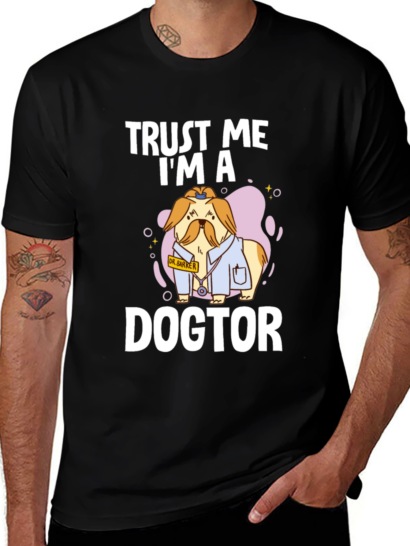 Variant 10 of Trust Me I'm A Dogtor T-Shirt - Cute Cartoon Graphic Tee