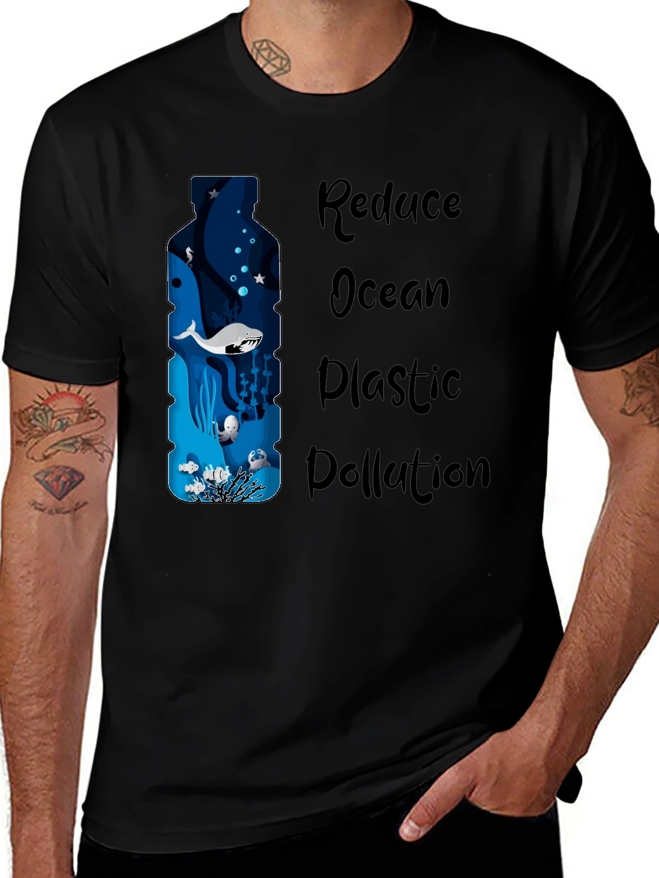 Variant 27 of Reduce Ocean Plastic Pollution Graphic T-Shirt