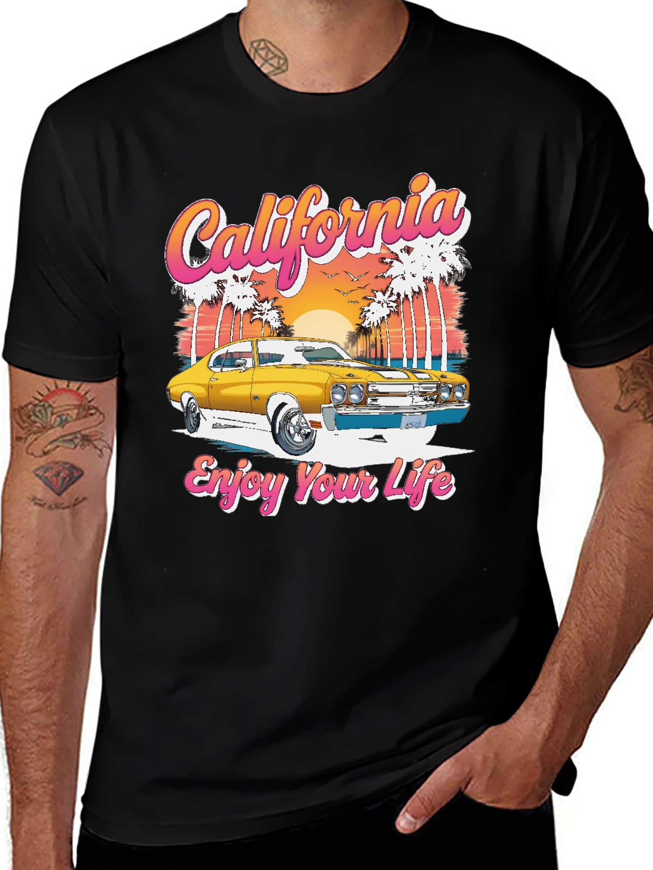 Variant 10 of California Car Graphic T-Shirt - Retro Style