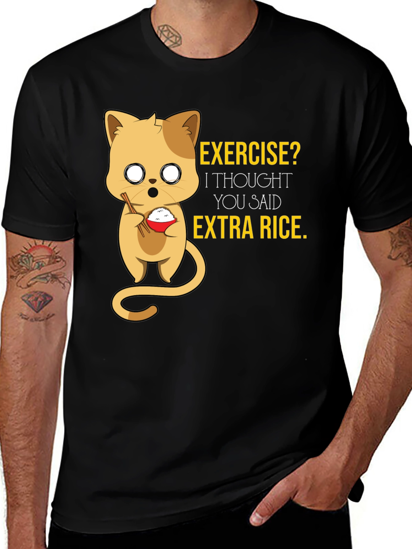 Variant 23 of Funny Cat Rice T-Shirt