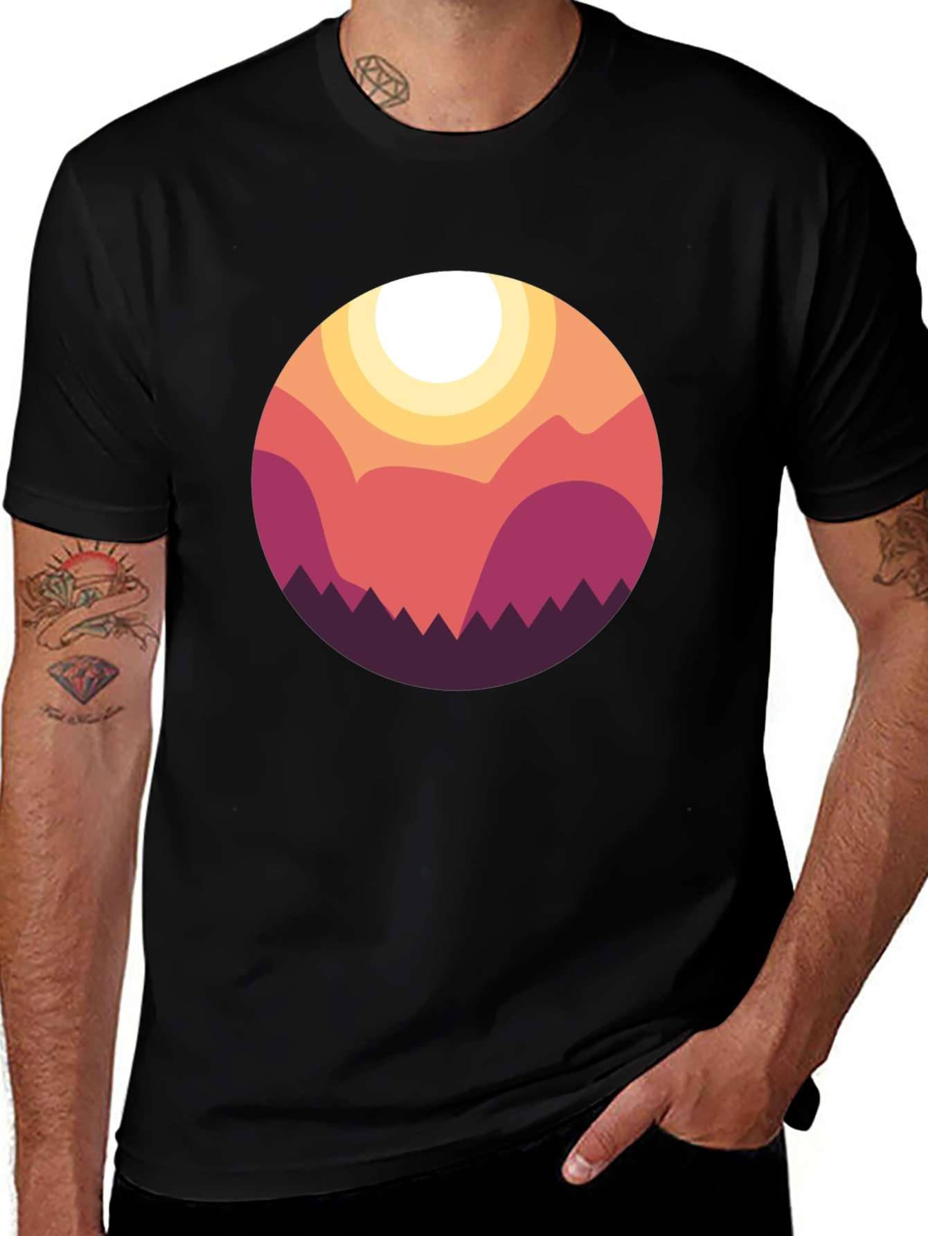 Variant 18 of Sunset Vista Graphic Tee - Stylish Comfort