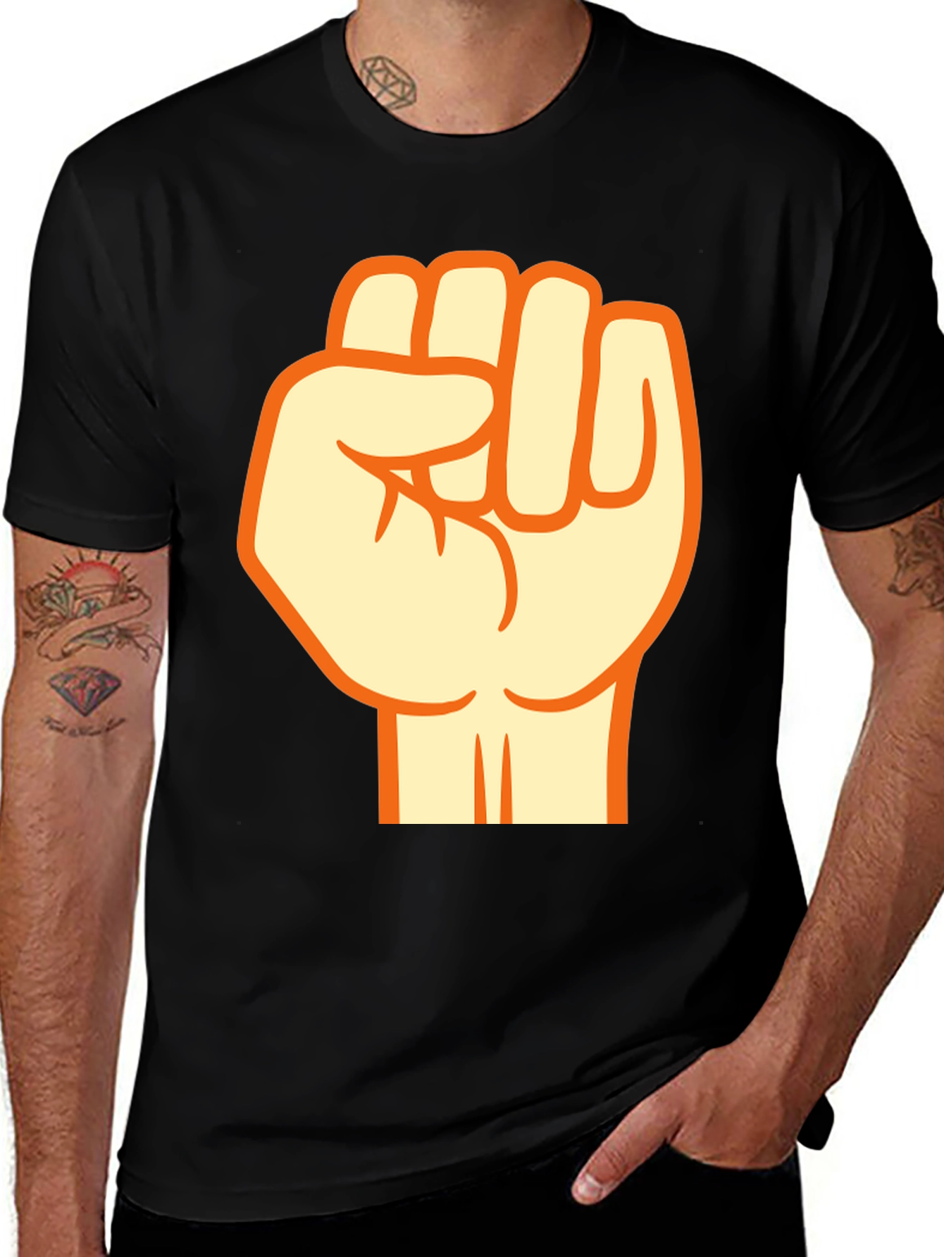 Variant 23 of Fist Graphic Black T-Shirt - Empower Your Style