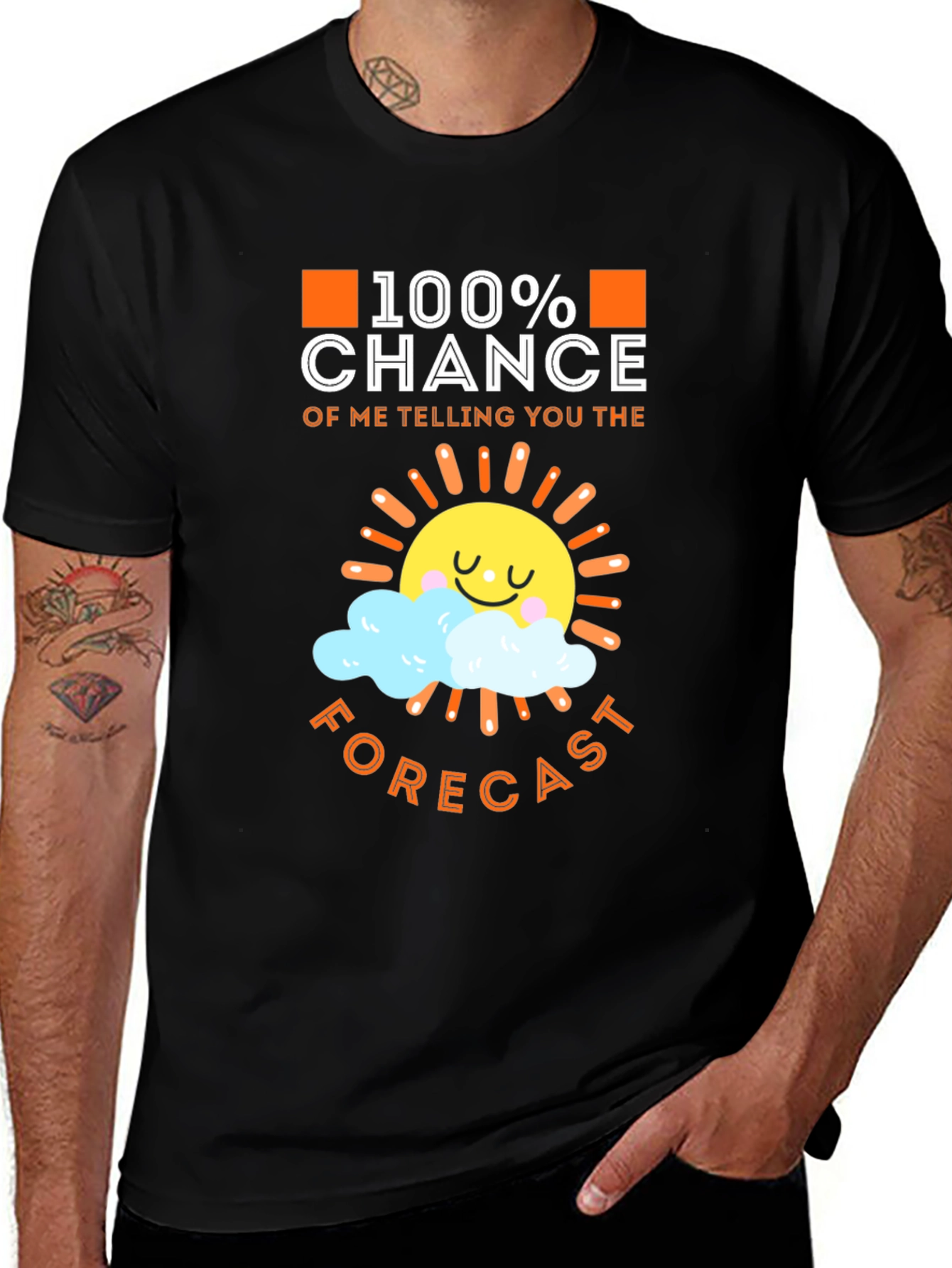 Variant 21 of Funny Weather Forecast T-Shirt - 100% Chance