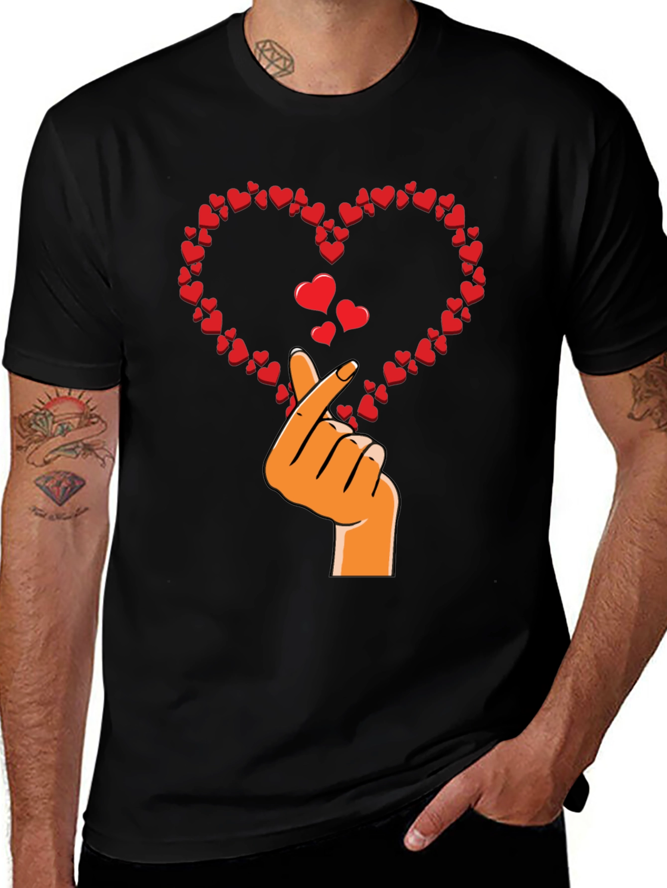 Variant 24 of Heart Hand Gesture Graphic Tee