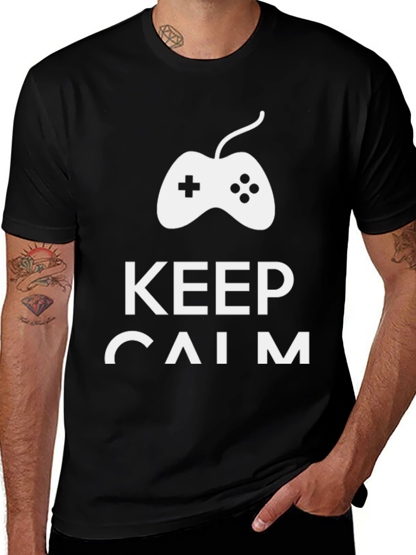 Variant 7 of Keep Calm and Game On Black T-Shirt