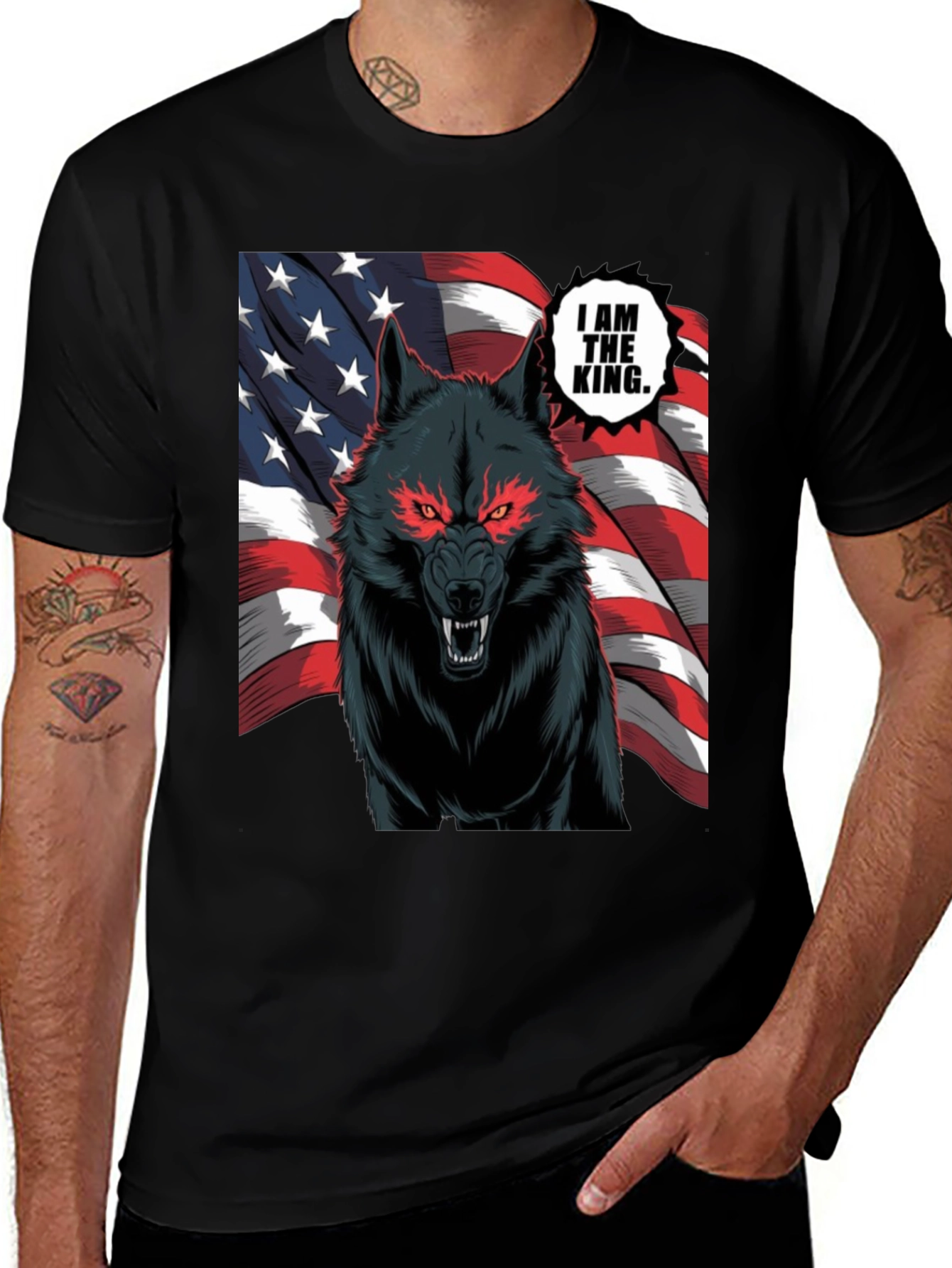 Variant 19 of American Wolf King Graphic T-Shirt