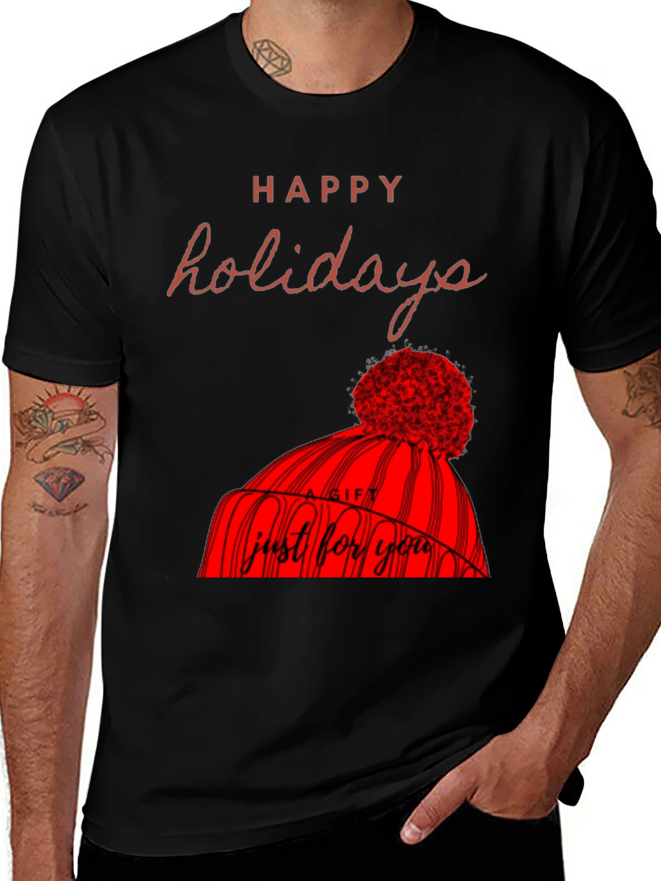 Happy Holidays Graphic Tee - Winter Gift T-Shirt