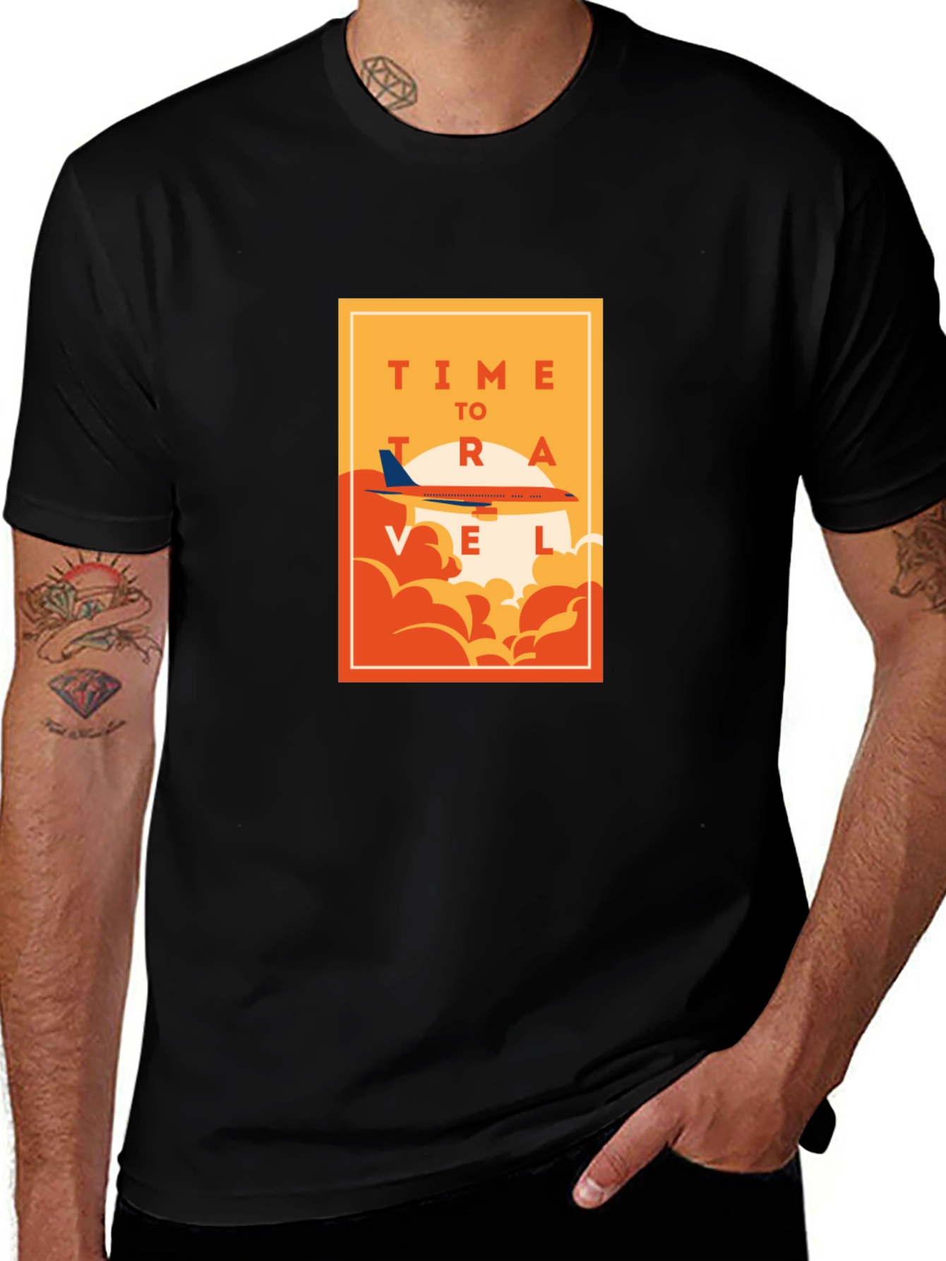 Variant 8 of Time To Travel Graphic T-Shirt - Airplane Adventure Tee