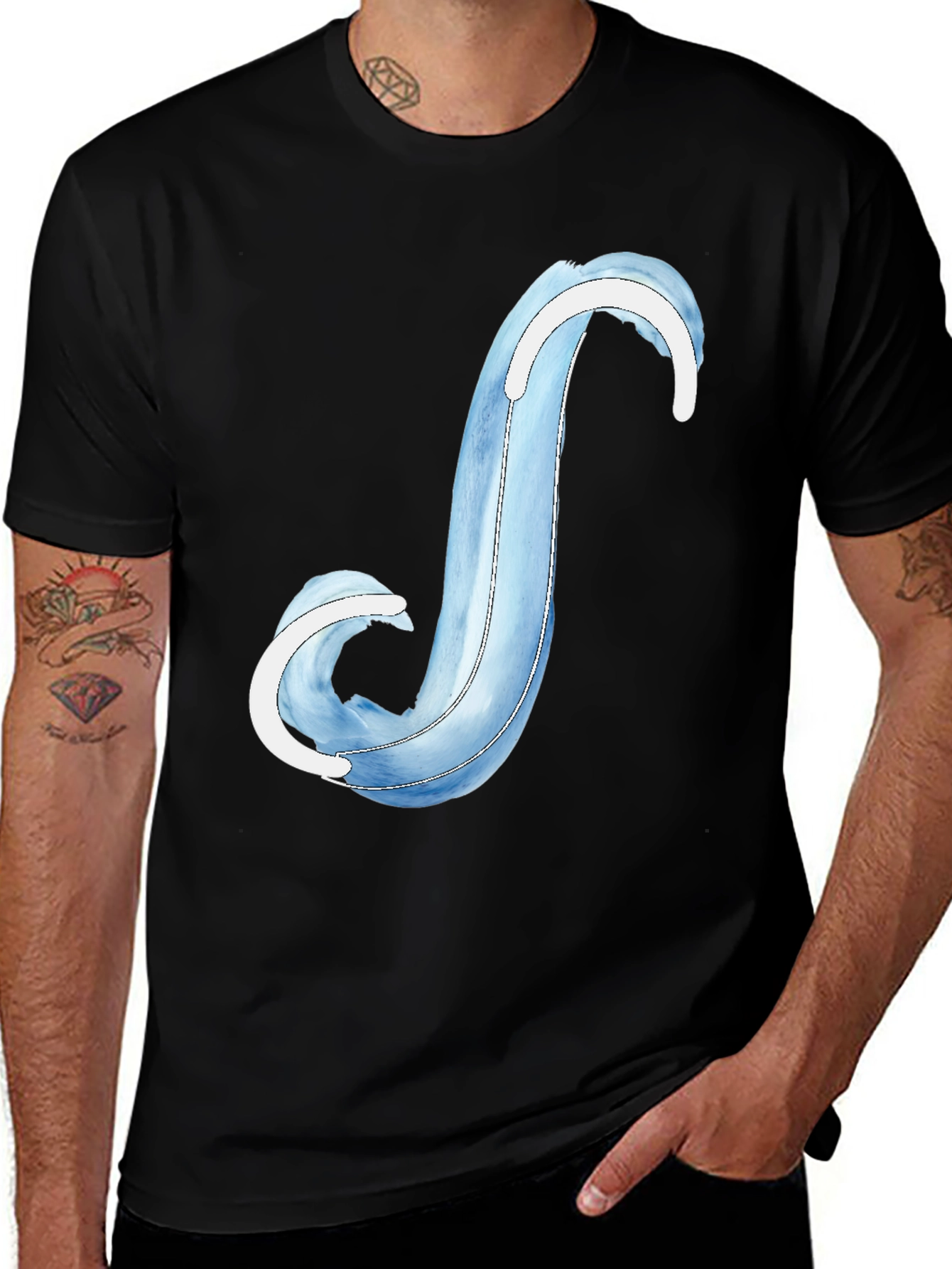 Variant 24 of Modern Blue Letter S Graphic Tee