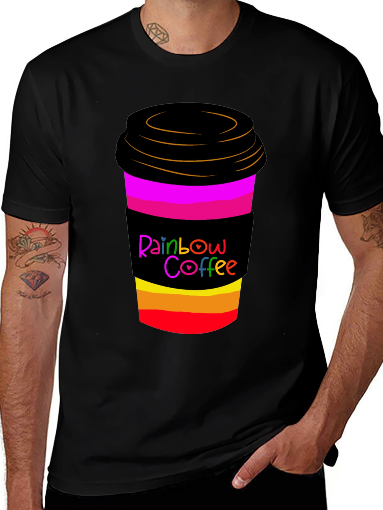 Variant 11 of Rainbow Coffee Graphic Tee - Unisex
