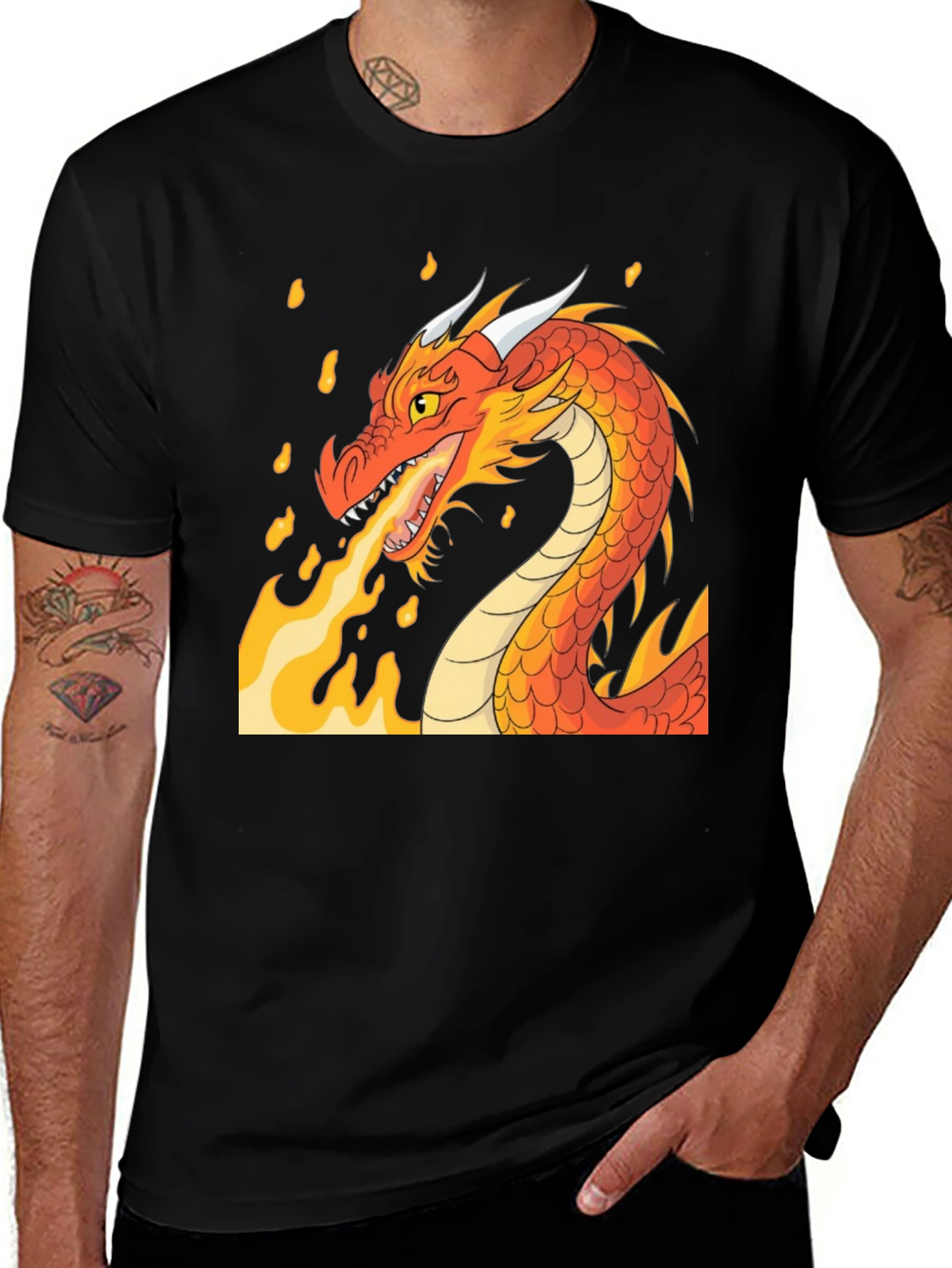 Fiery Dragon Graphic T-Shirt