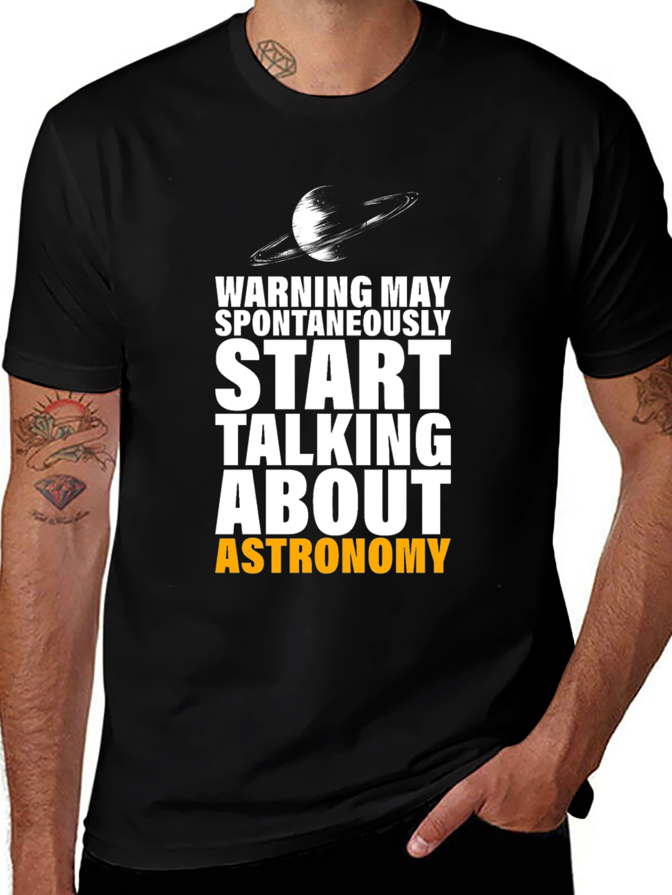 Variant 18 of Astronomy T-Shirt: Warning May Spontaneously Talk