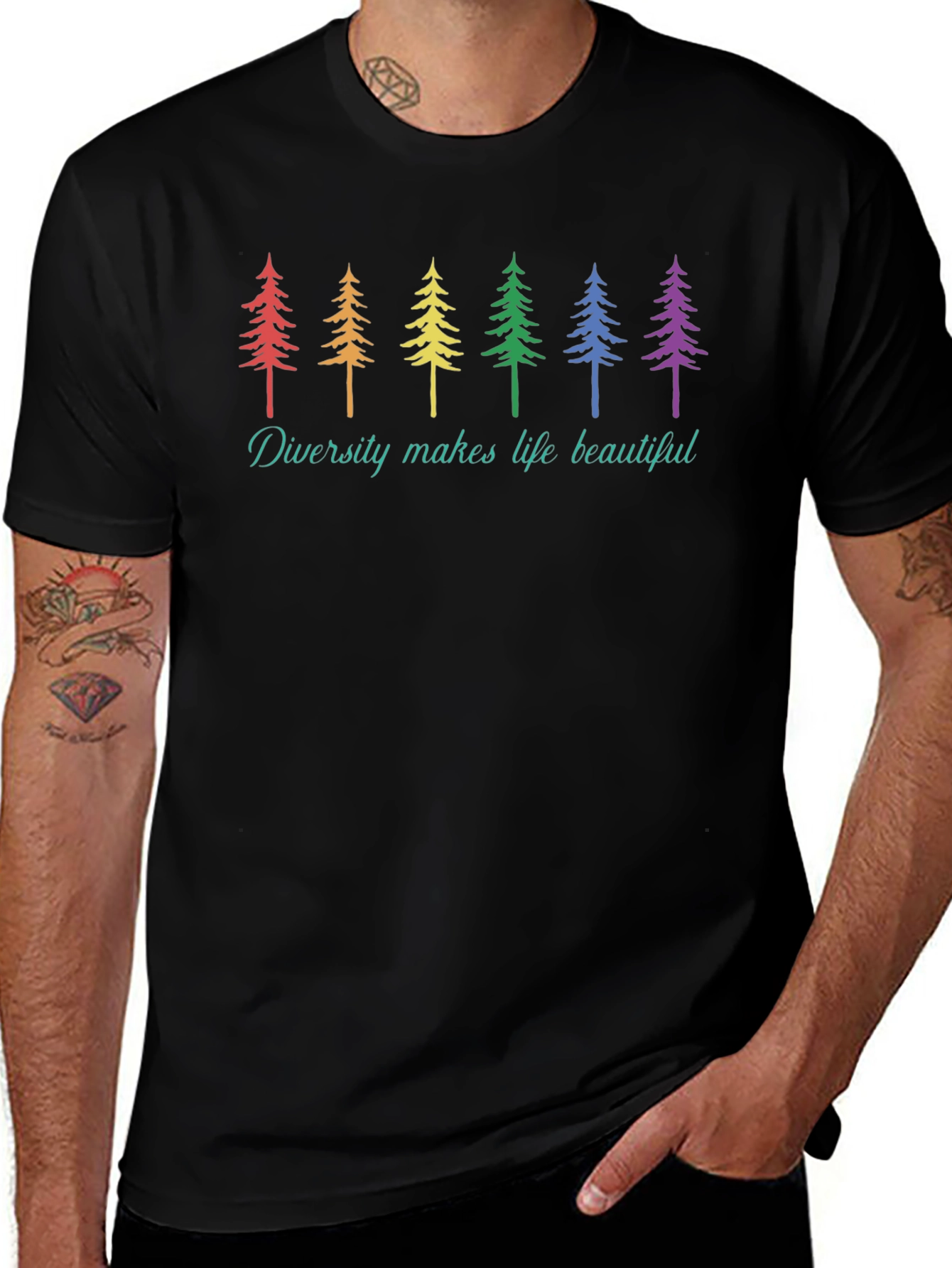 Black Diversity Makes Life Beautiful T-Shirt main image