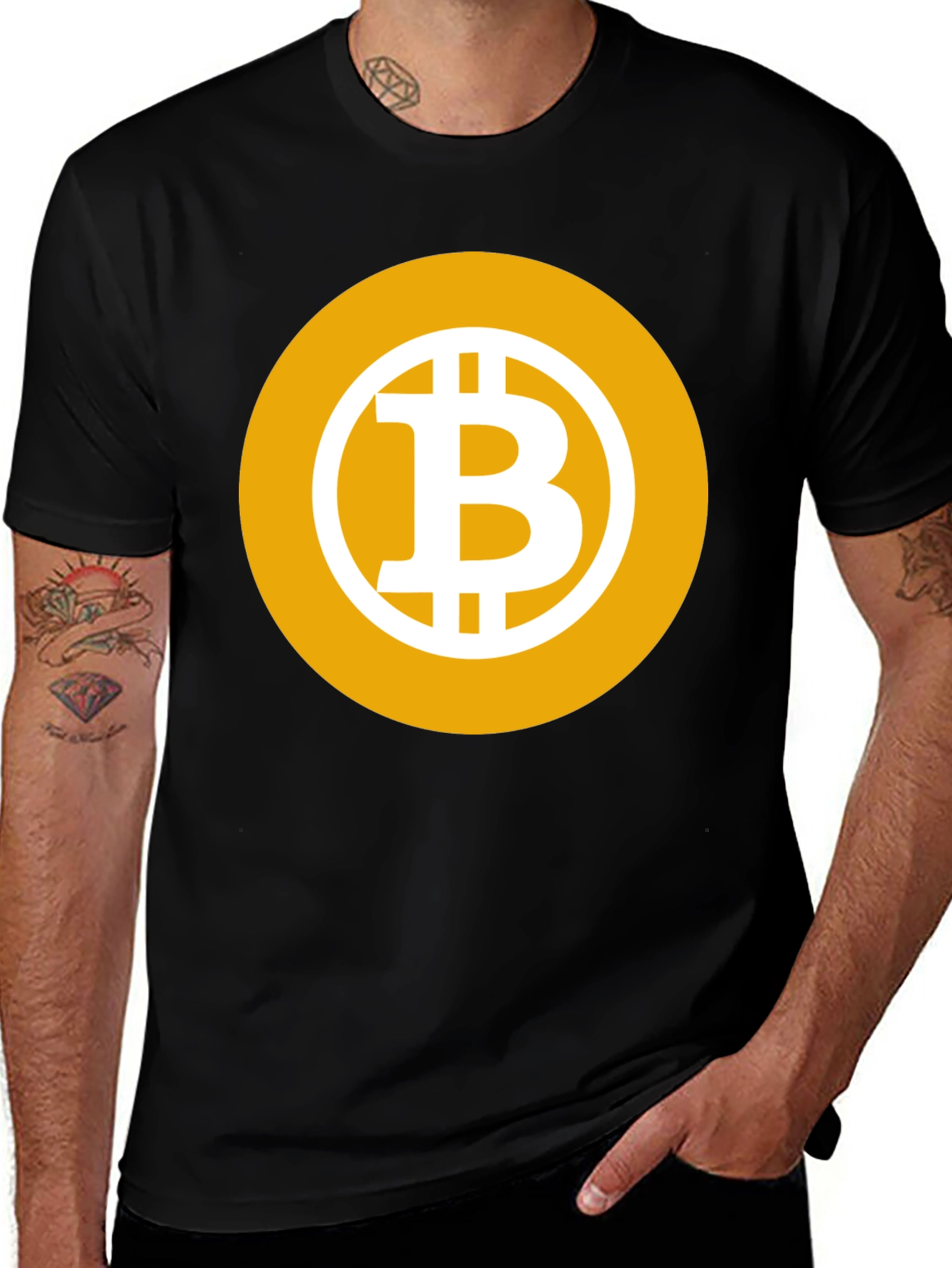 Bitcoin Logo Black T-Shirt - Crypto Currency Fashion