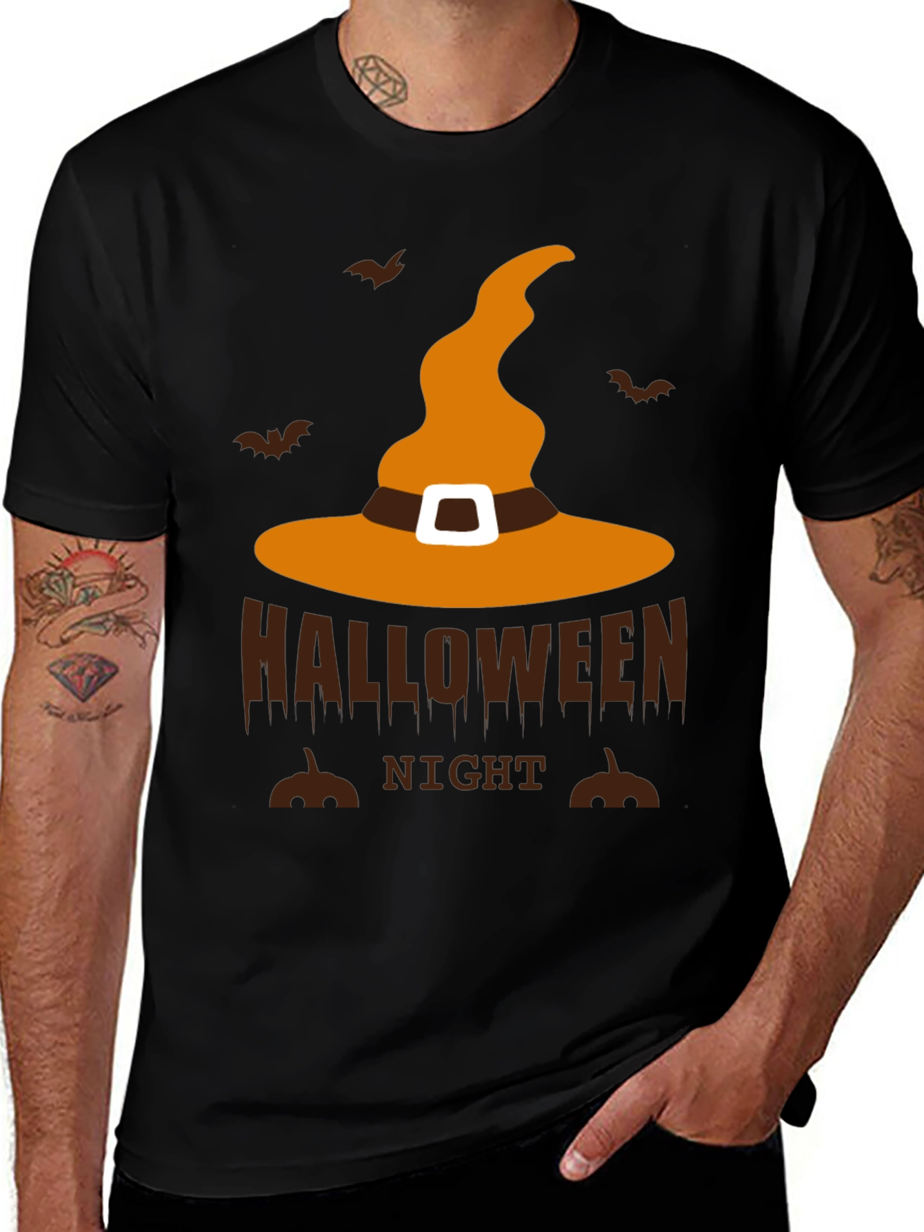 Halloween Night T-Shirt - Witch Hat Design