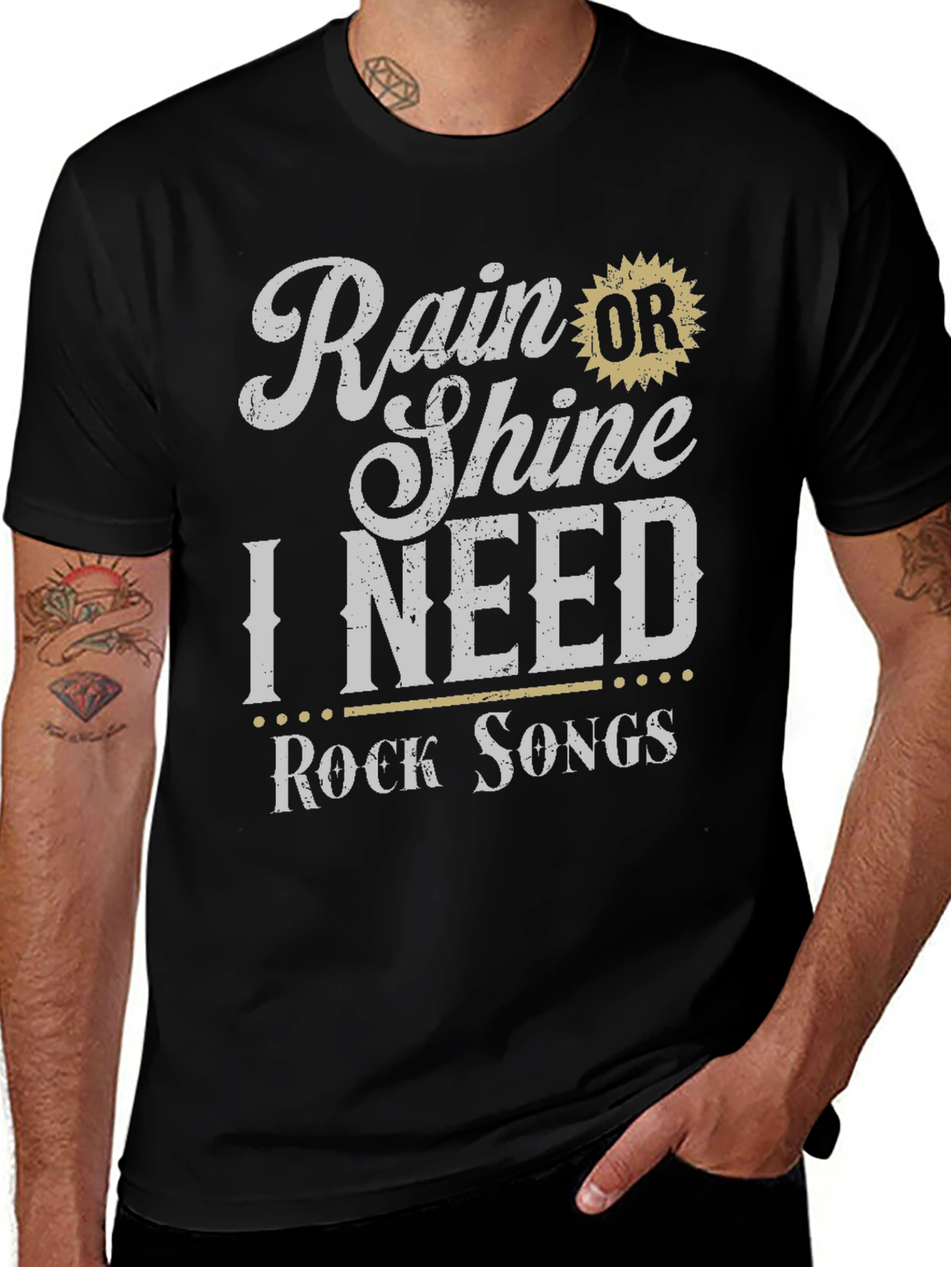 Variant 20 of Rain or Shine I Need Rock Songs Graphic T-Shirt