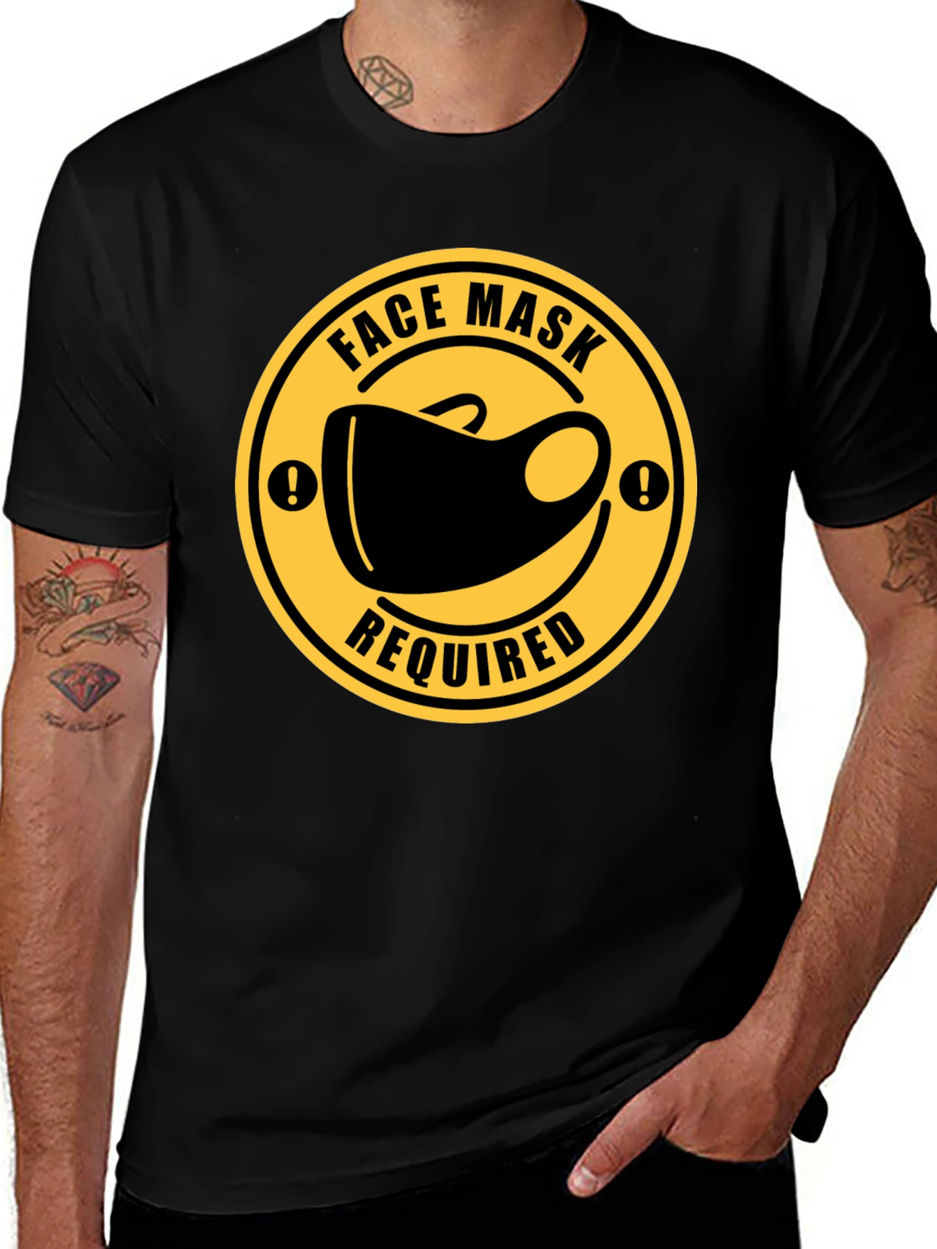 Variant 14 of Face Mask Required Graphic T-Shirt