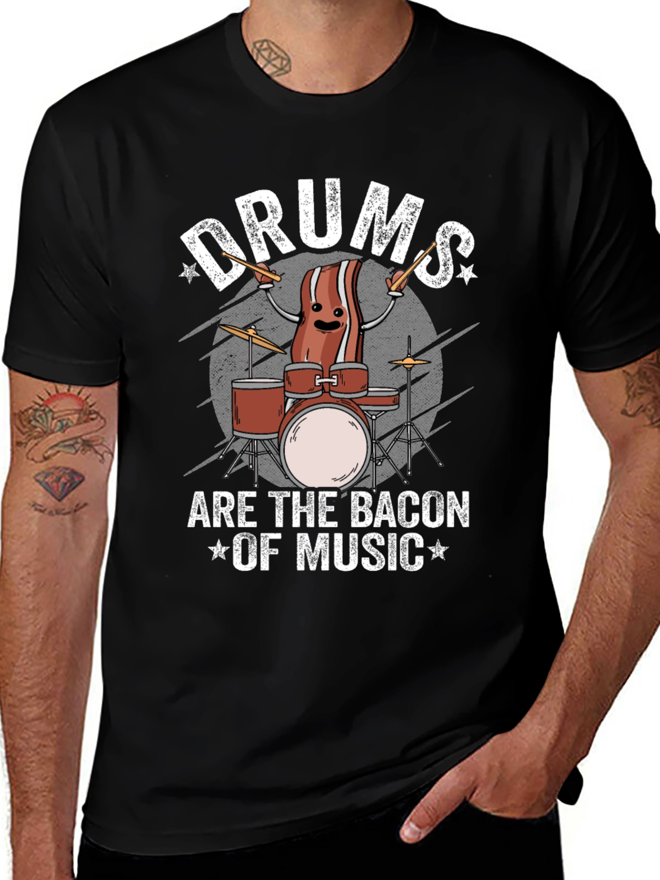 Variant 7 of Drums are the Bacon of Music T-Shirt