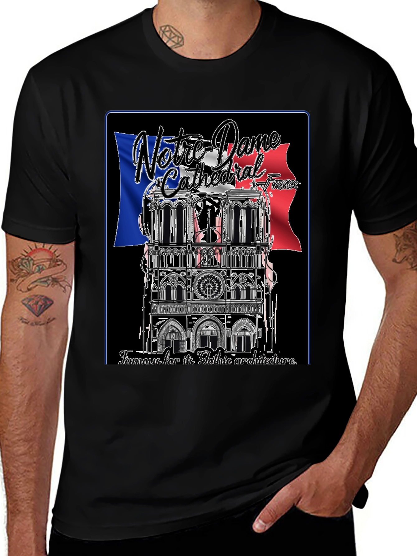 Notre Dame Cathedral France Graphic T-Shirt