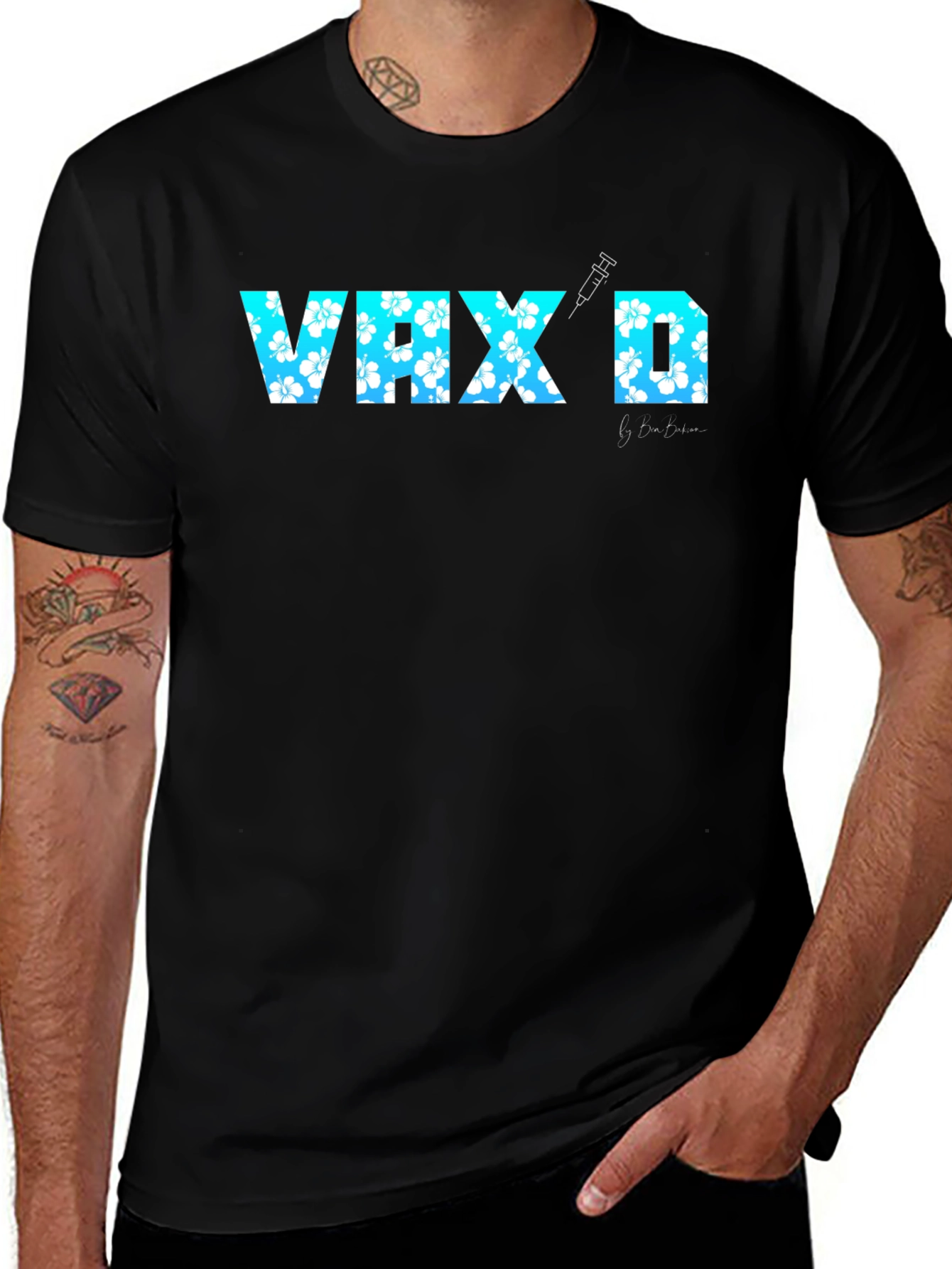 Vax'd T-Shirt - Floral Blue