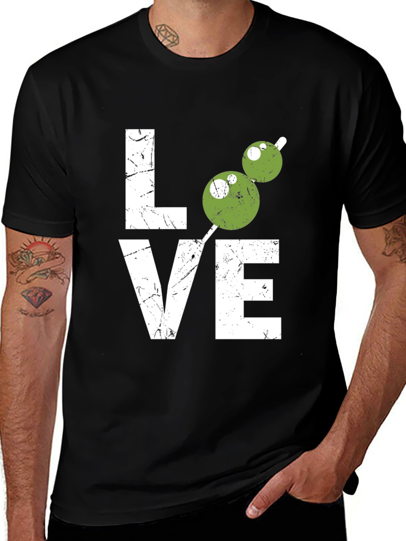 Variant 21 of Love Olive Martini Black T-Shirt