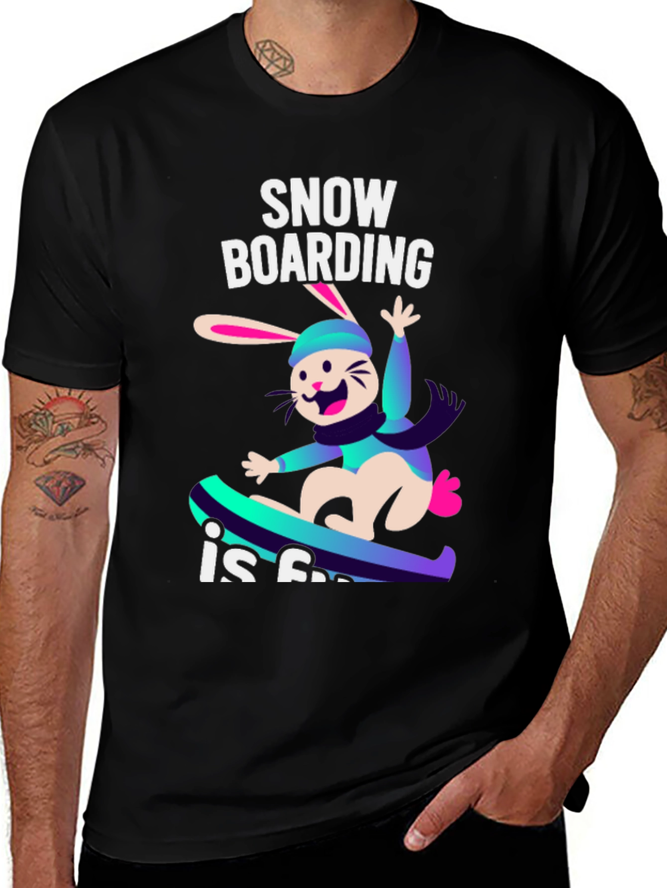 Variant 16 of Snowboarding Bunny Graphic Tee