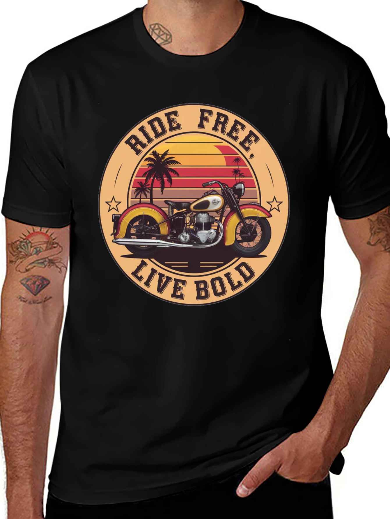 Variant 28 of Ride Free T-Shirt: Vintage Motorcycle Graphic Tee