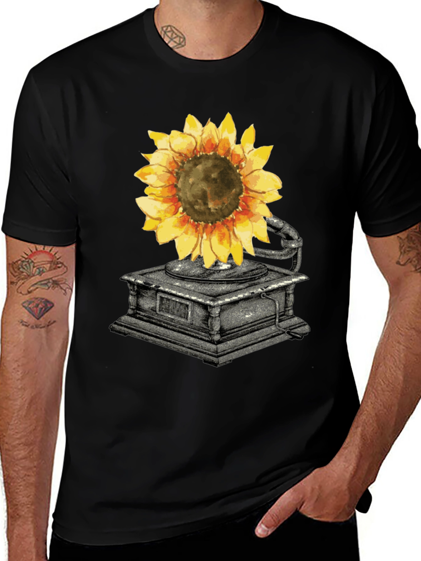 Variant 22 of Sunflower Gramophone Graphic T-Shirt