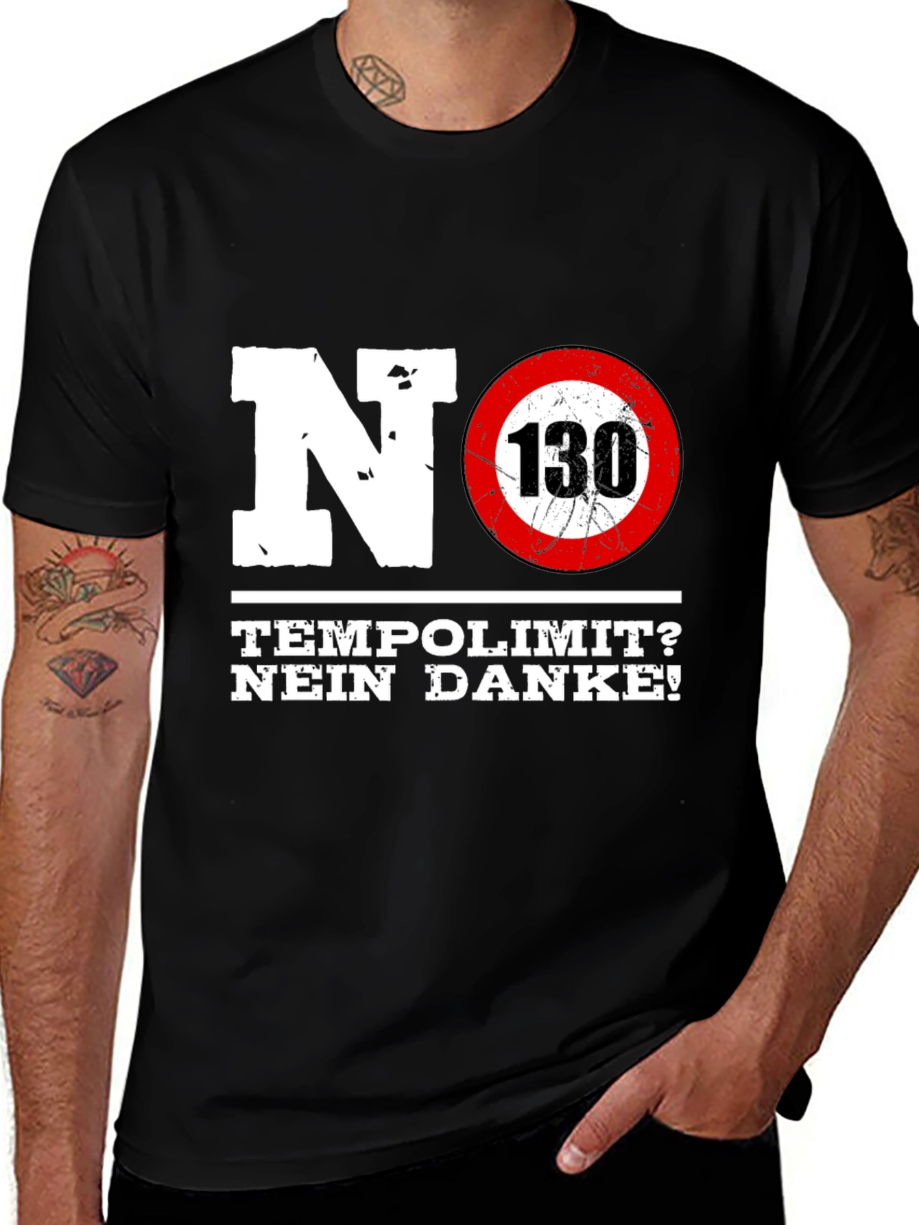 Variant 28 of No Speed Limit Graphic Tee - German Autobahn Style
