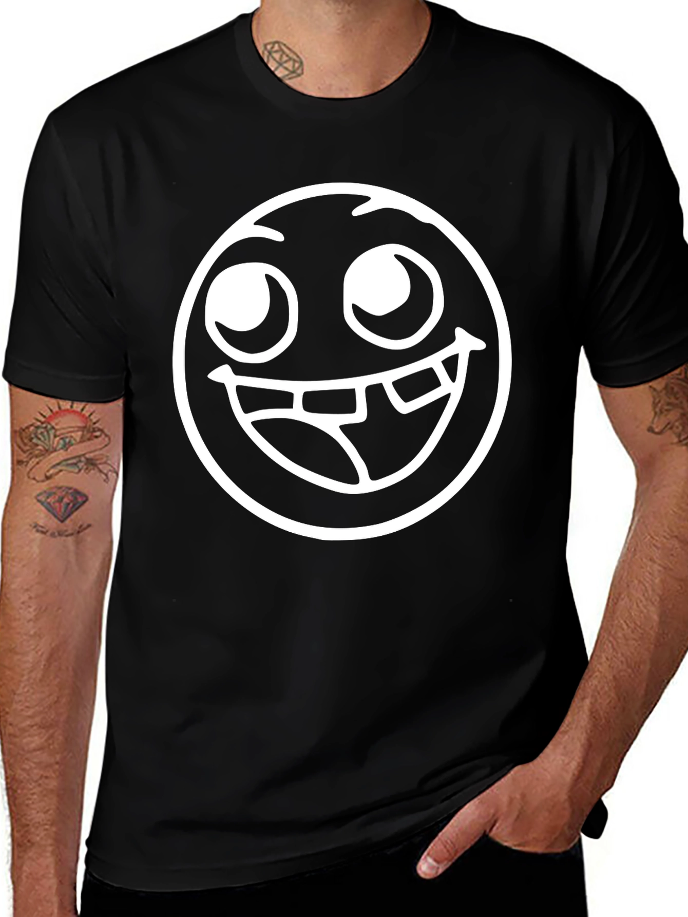 Funny Face Graphic Black T-Shirt