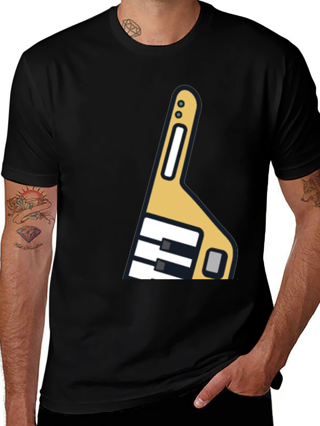 Novelty Wrench Graphic Black T-Shirt